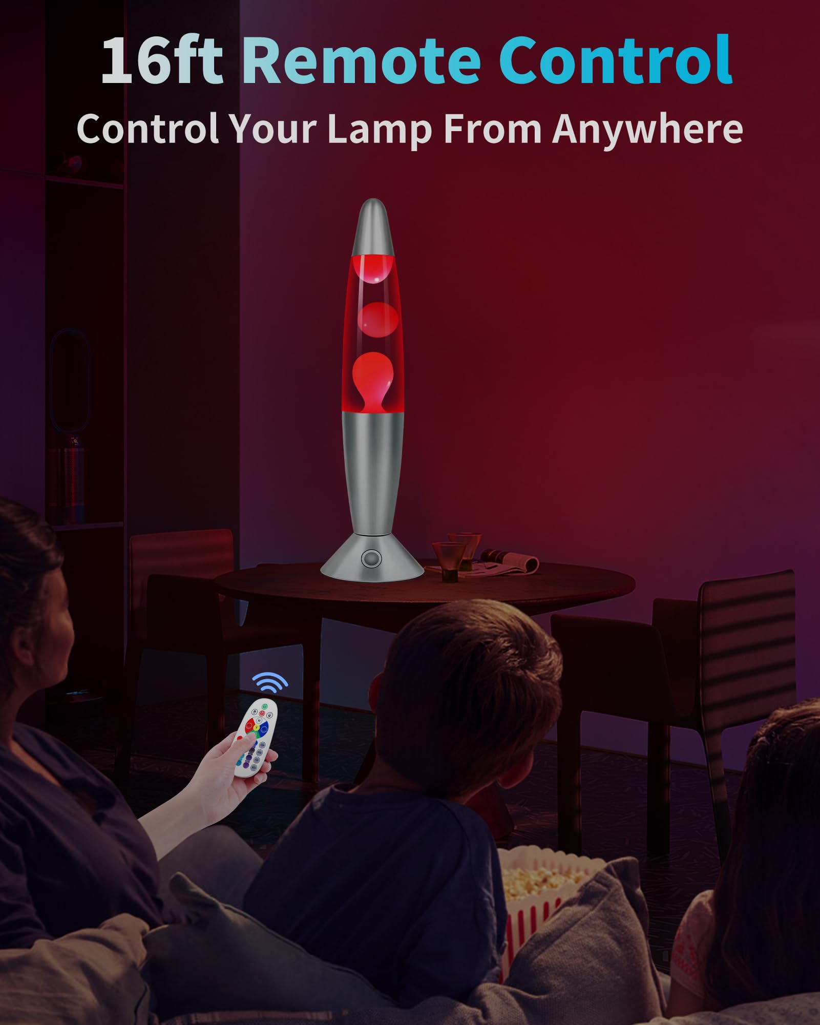 Elomavapa LED Night Light Lamp with Remote, 17 Colors, 13.5in White Table Lamp, Relaxing Glitter Mood Lighting for Kids & mature-themeds