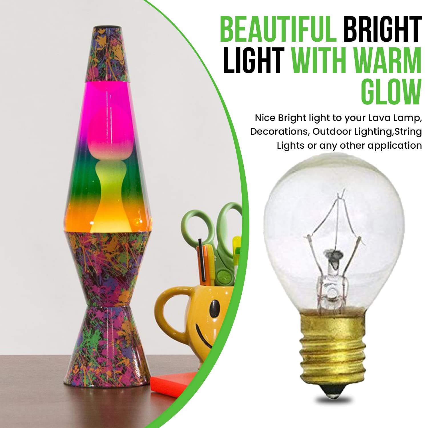 Bulbmaster Lava Lamp Bulb 25 Watts Light Bulbs S11 Incandescent 120V 25W Bulb Replacement For 14.5 Inch Lava Lamps And Glitter L