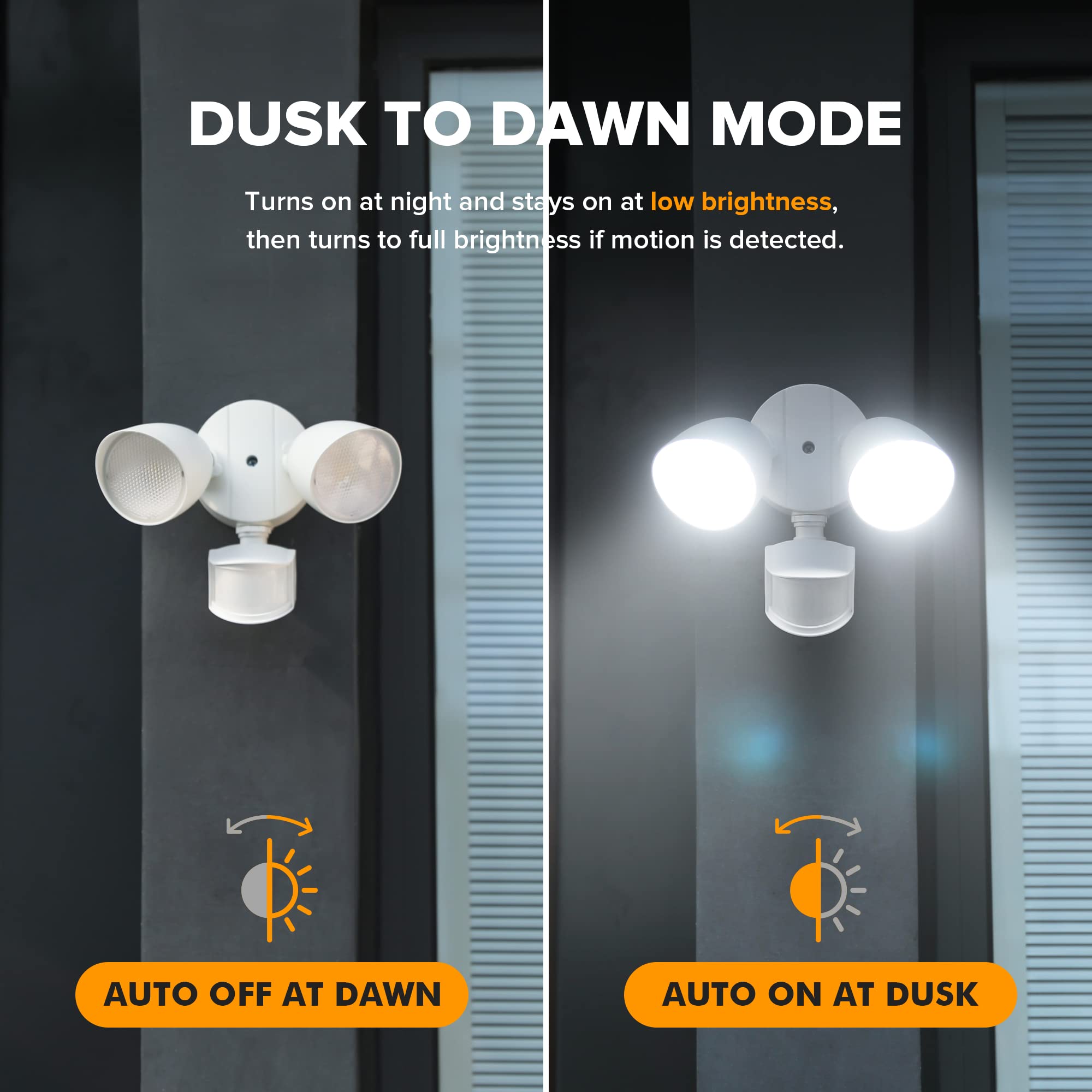 UME LED Security Lights 2-Pack, 32W 3500 Lumen, Motion Sensor, IP65 Waterproof, Dusk to Dawn, White, Model 7622224053-2pcs