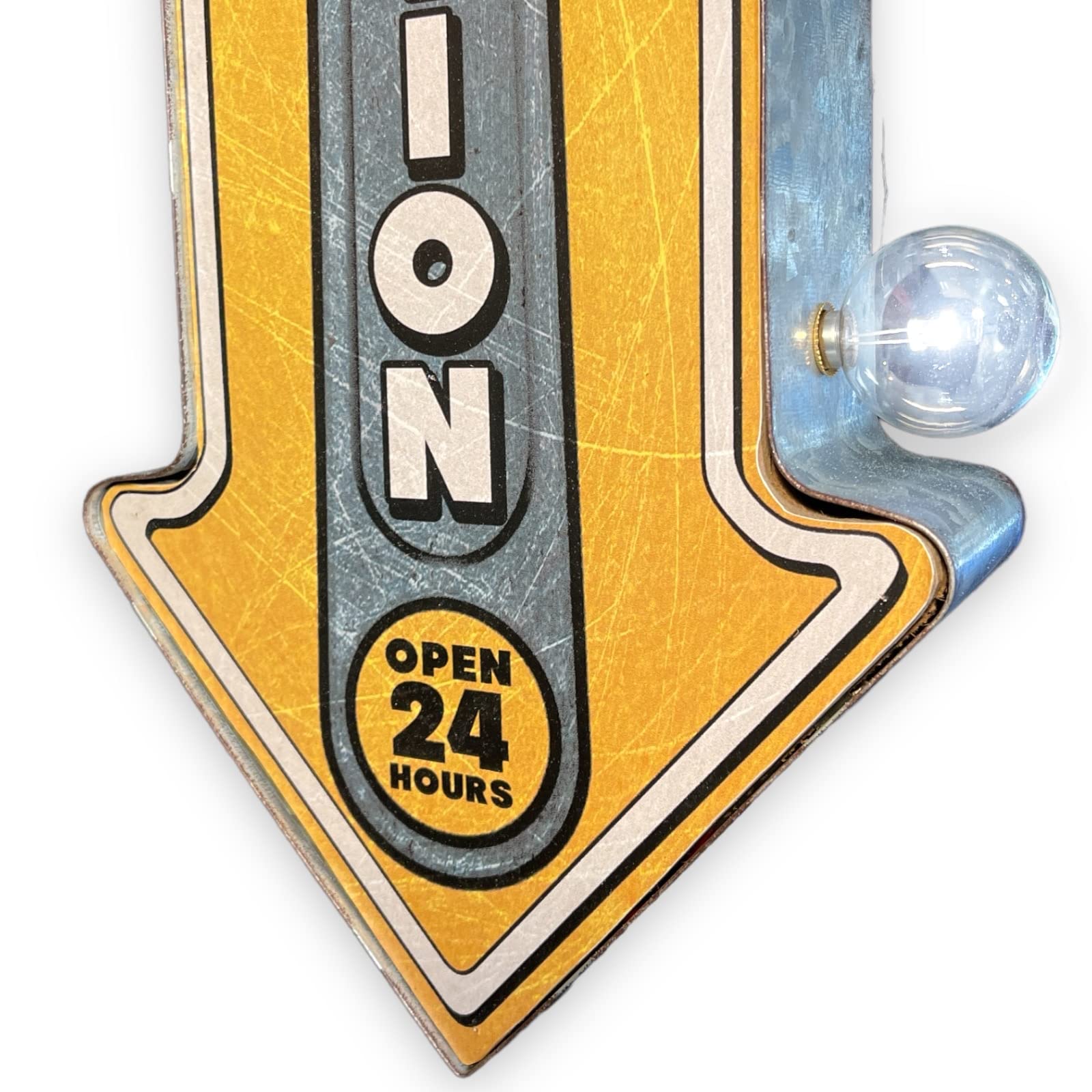 American Vintage Sign Co. Double-Sided Marquee Sign, Metal, LED Bulbs, 26” x 3” x 8”, Full Service Station, Model AVSC-5016