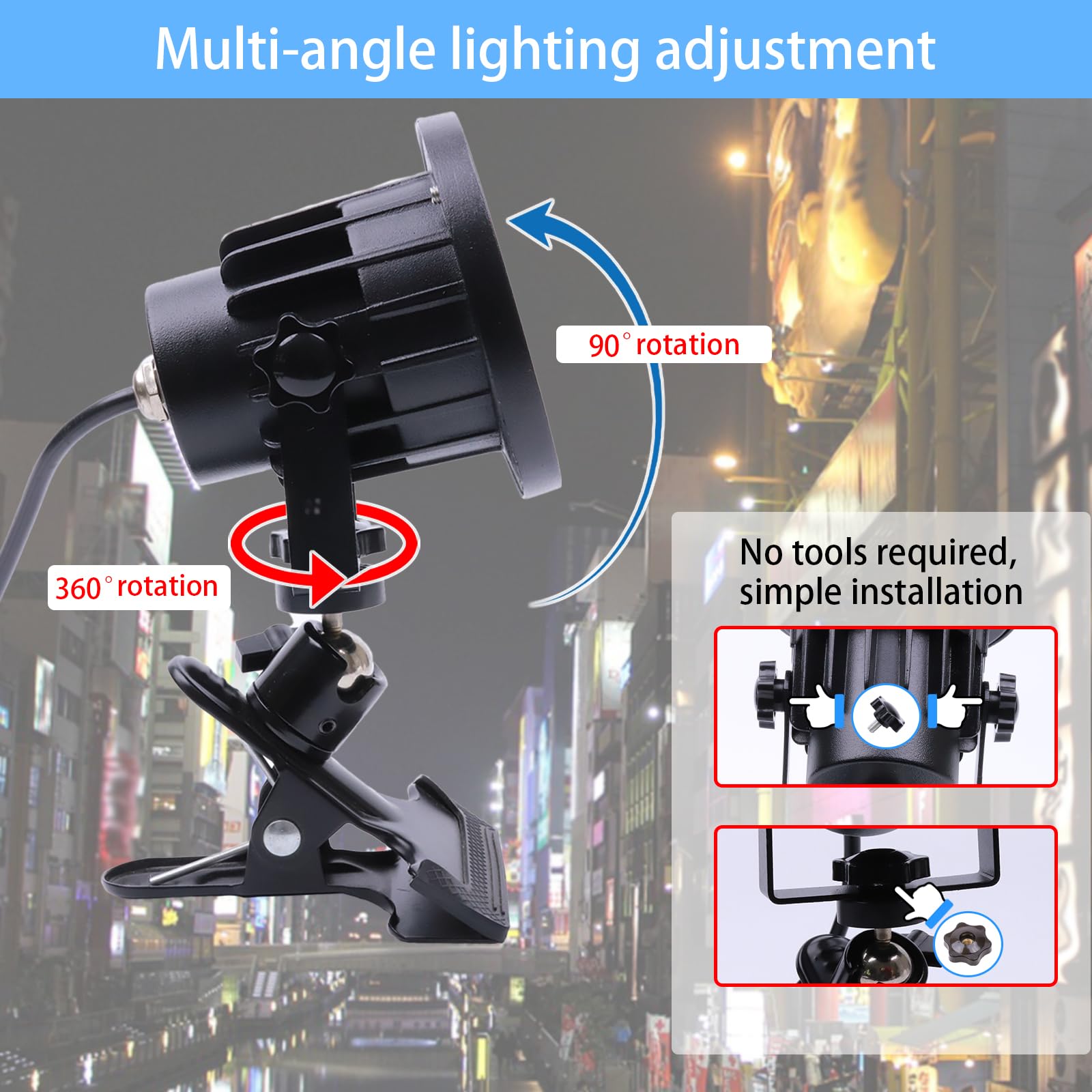 Clip Floodlight 15W Led Work Light Ip65 Waterproof 150W Equivalent 11.5Ft 3.5M Cord With Plug Lights For Workshop Garage, Construction Site Applicable To Various Environments (15W Warm White)