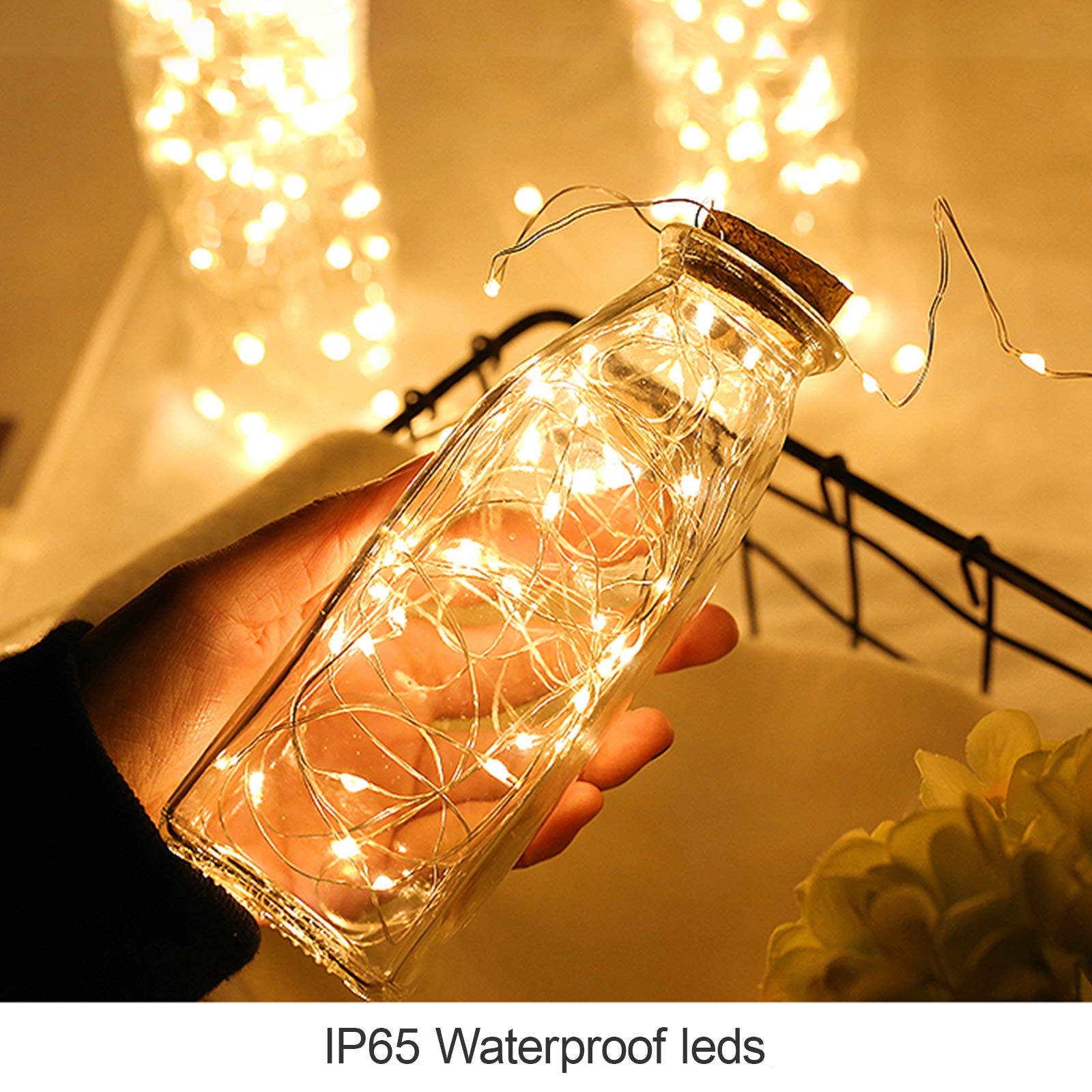 ANJAYLIA LED Fairy String Lights, 80 LEDs, 26Ft, Battery Operated, Warm White, Twinkle Lights for Garden, Home, Party, Wedding, Festival