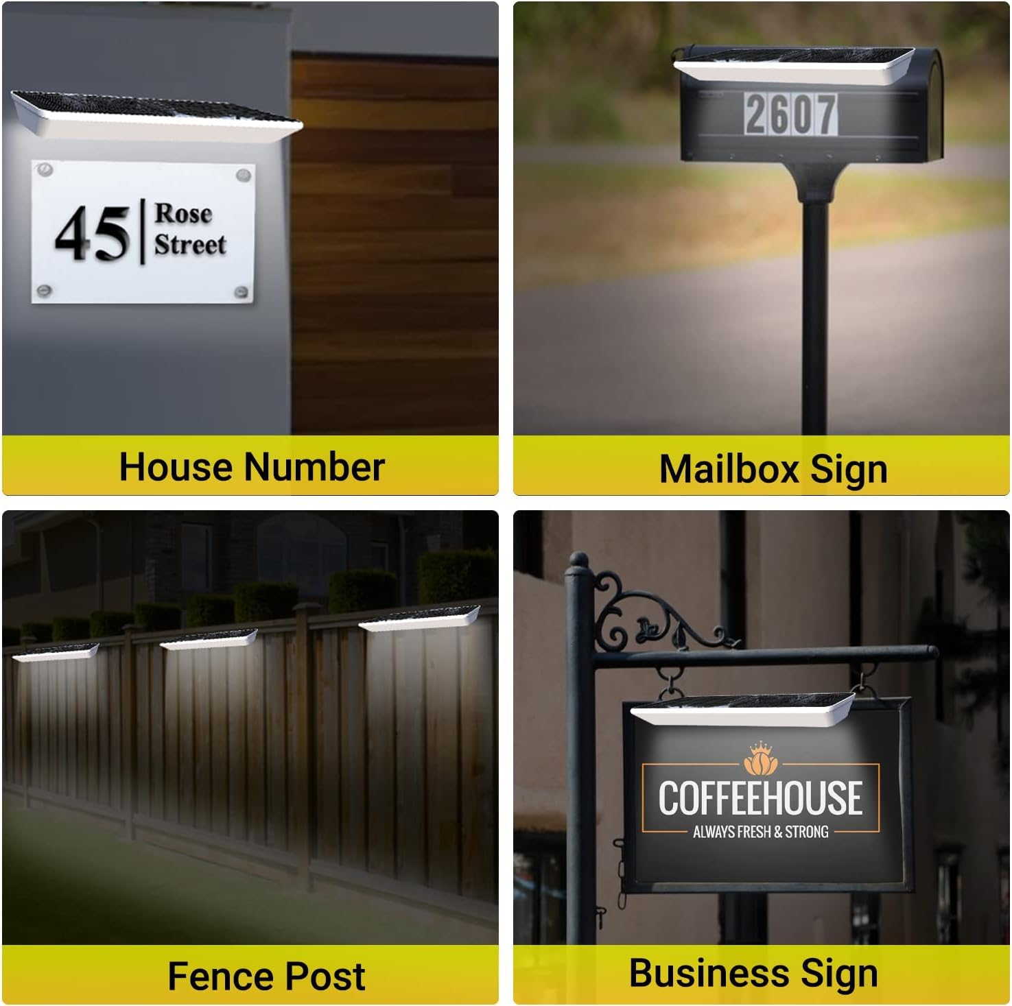 BRIGHTICONIC Solar Sign Lights Outdoors Wireless Real Estate Agent Sign Post Board Lighting LED Signboard Gifts For Real Estate