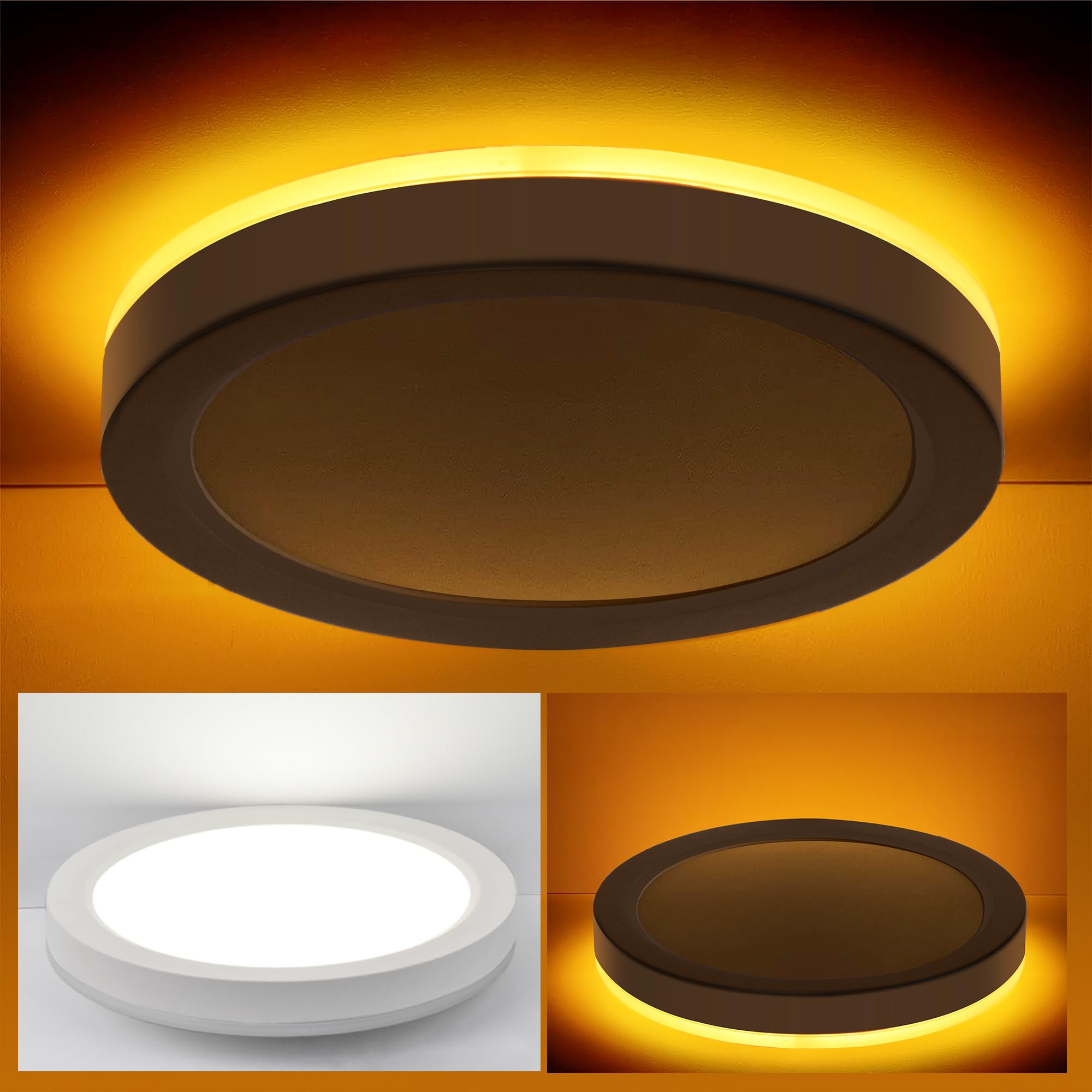 Hlite 7.5 Inch Flush Mount LED Ceiling Light, Dimmable, CRI90, 15W, 1500 LM, Selectable 3000K/4000K/