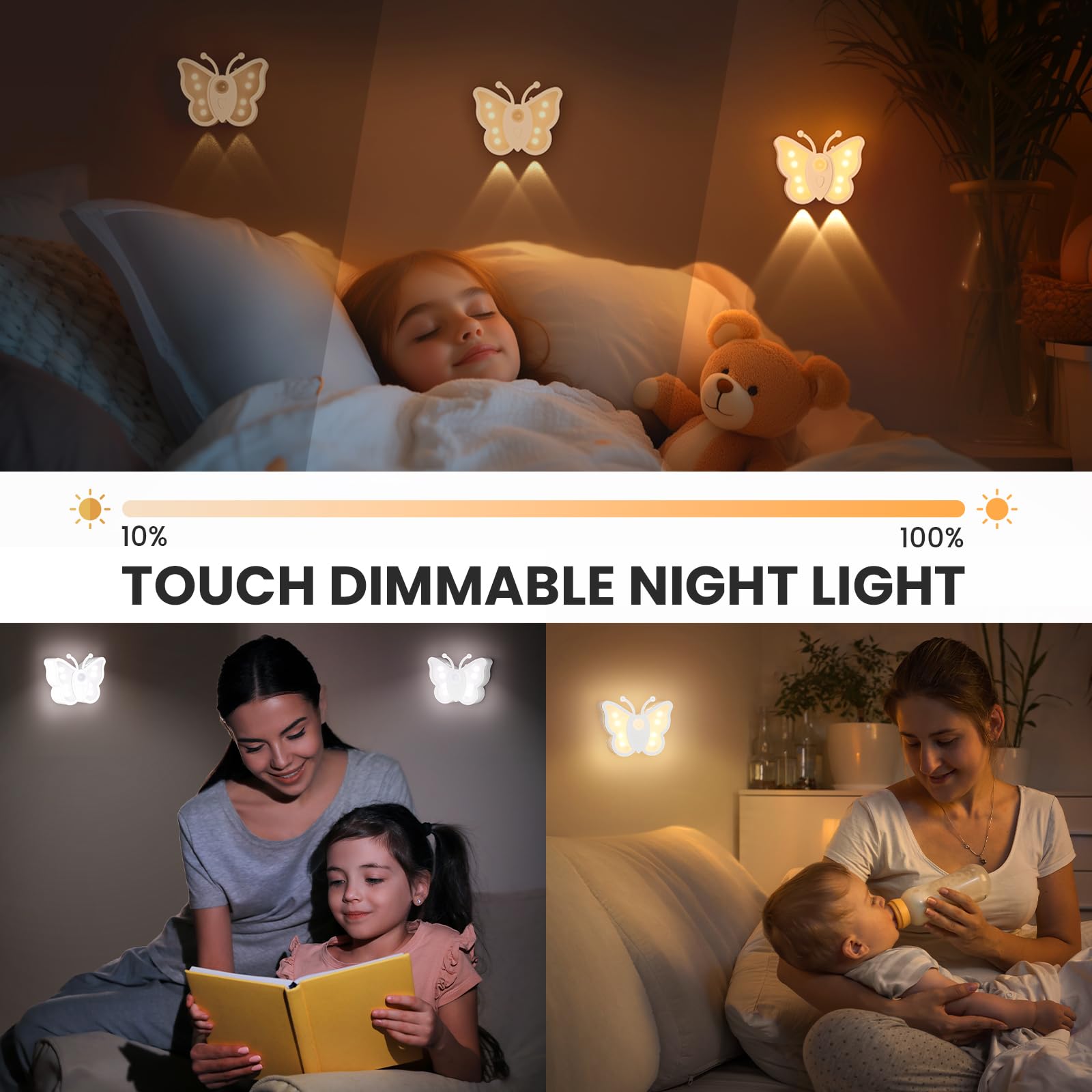 Loftek Motion Sensor Night Light, Rechargeable Stair Lights, Wireless With Magnetic Stick On Wall Light For Hallway, Bathroom, B
