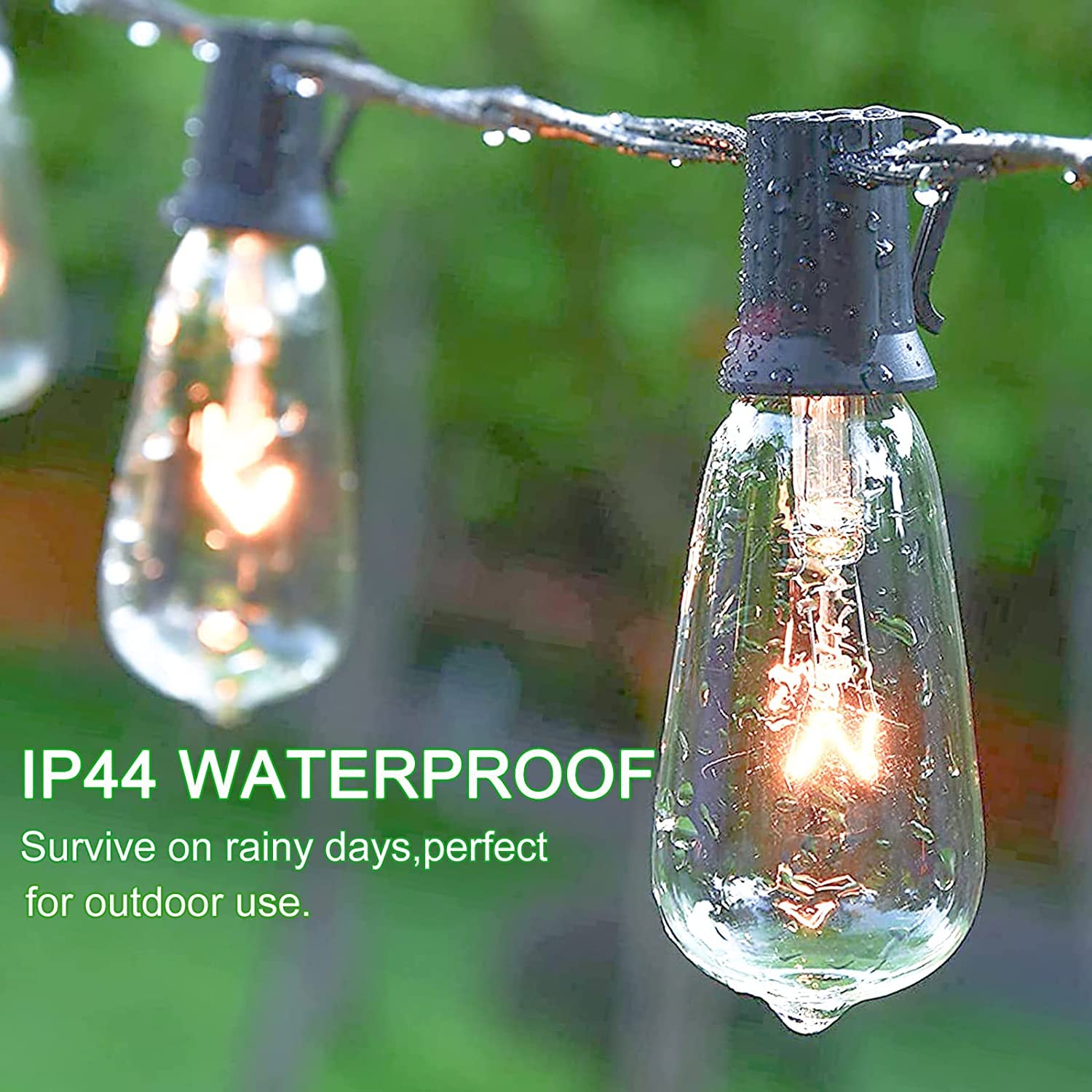 GOOTHY ST40 Edison Replacement Bulbs, 7W E17 Clear Glass, 10 Pack, Warm White for Outdoor String Lights