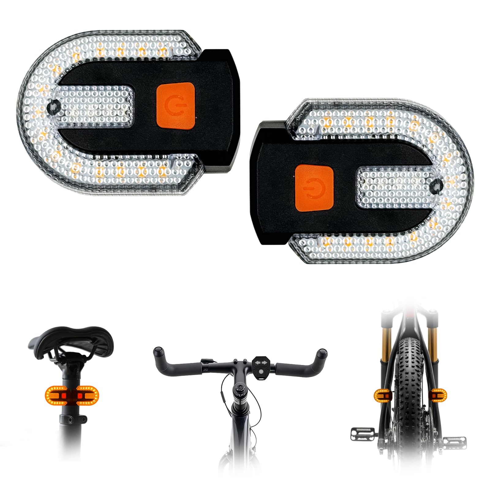 Bike Tail Light with Turn Signal  Bicycle Turn Signals Rear Bike Light Wireless Remote Control USB Rechargeable Split 5 Modes Waterproof Bike Taillights Can be Mounted on Front and Rear
