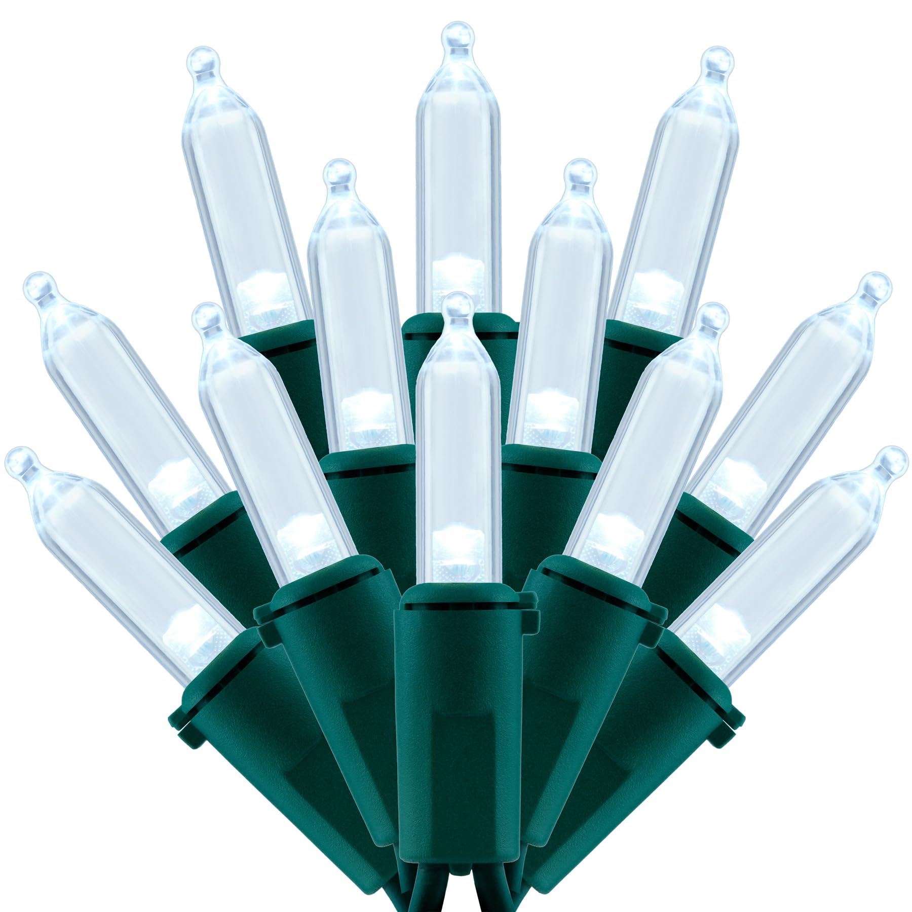 Sweet Shine 200 Count Cool White Led Christmas Lights, 66 Ft Green Wire, Ul Certified