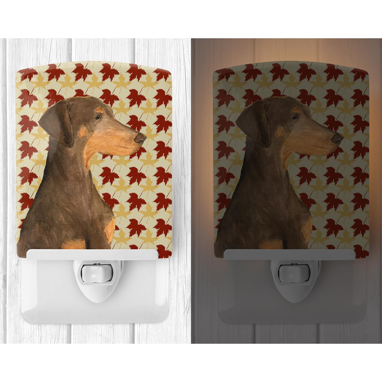 Carolines Treasures Doberman Ceramic Night Light, UL-Certified, 6x4x3in, Multicolor, Model SS4377CNL