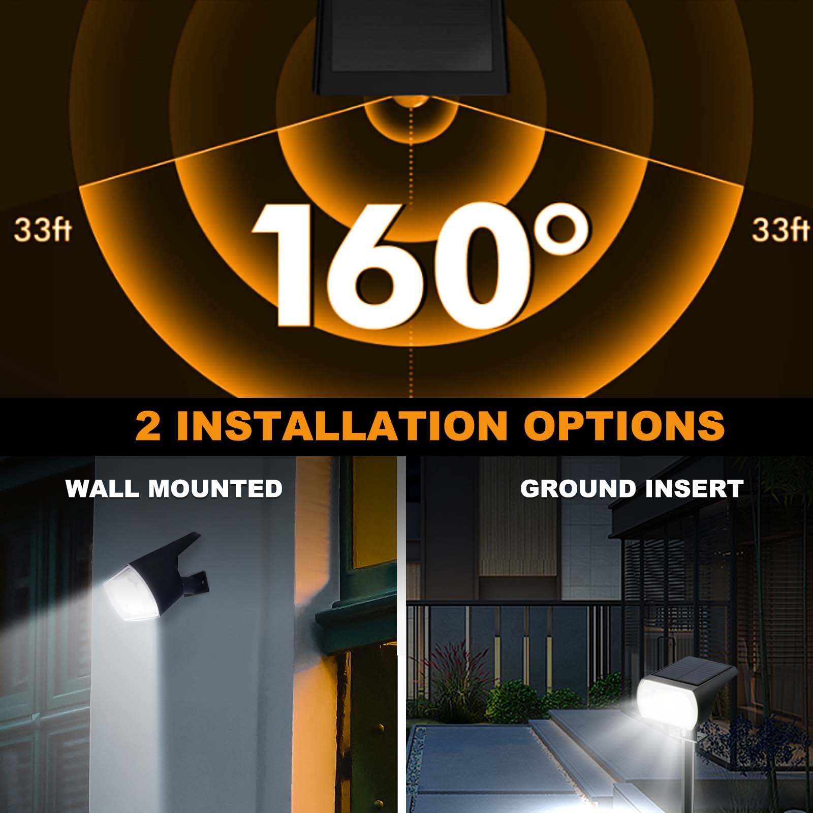 Sjuedeng 10Pcs Solar Spotlight, 64 Leds 1000 Lumens, Ip66 Outdoor Garden Lights, Cool White