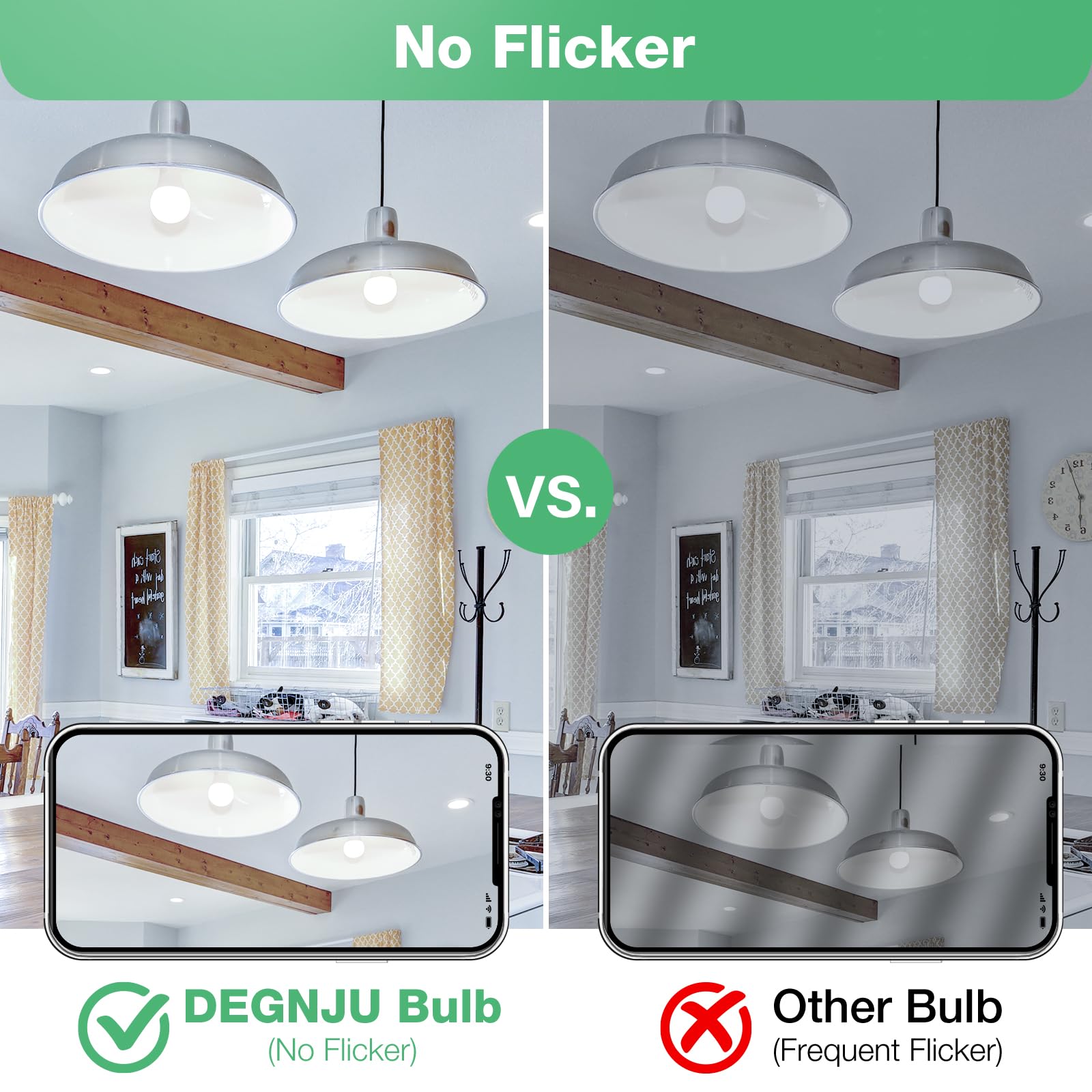 Degnju A19 Led Light Bulbs, 100 Watt Equivalent Led Bulbs, Daylight 5000K, 1500 Lumens, E26 Standard Base, Non-Dimmable, 13W Bright White Led Bulbs For Bedroom Living Room Home Office, 3 Pack