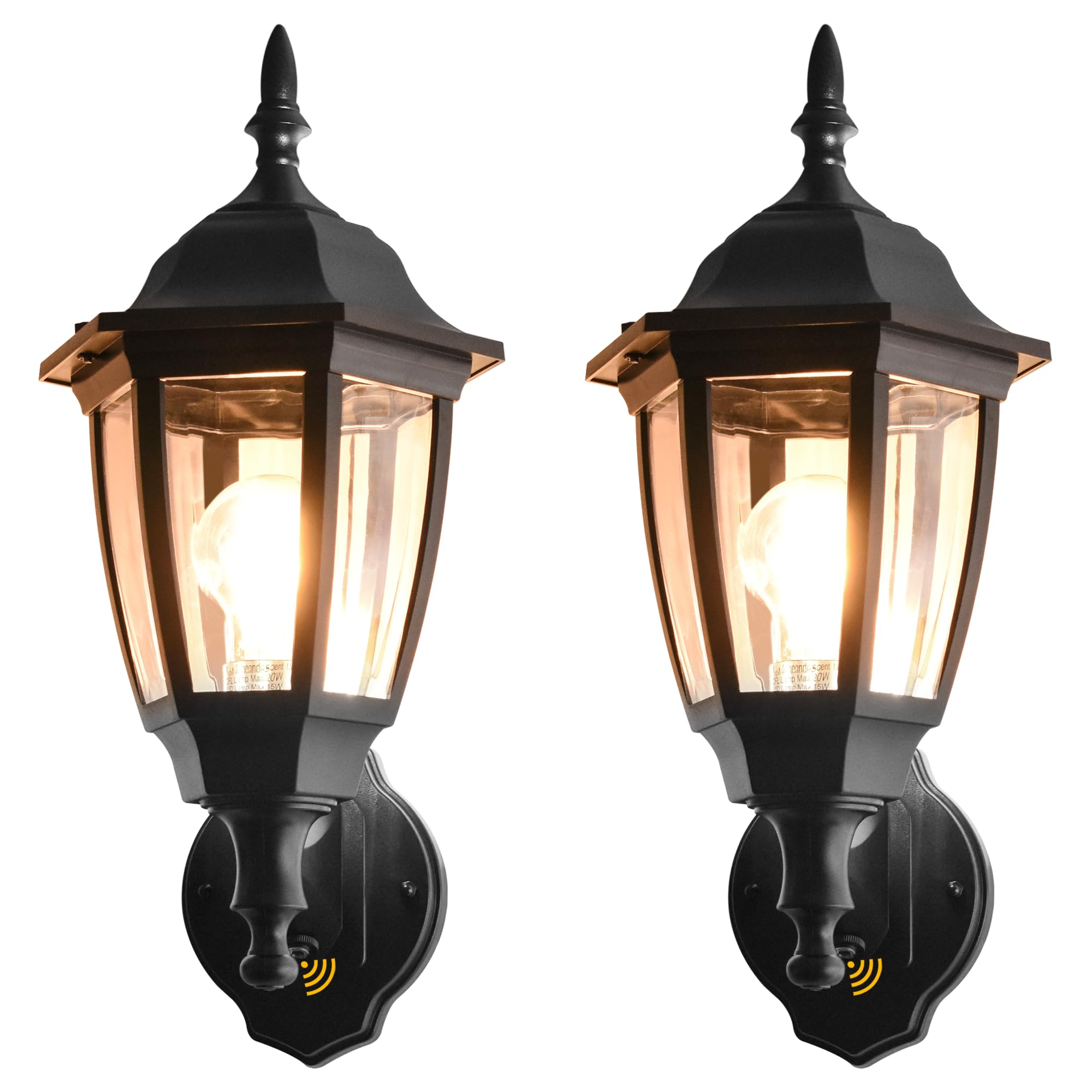 FUDESY Outdoor Wall Light Black Plastic Dusk to Dawn Sensor 2-Pack FDS2542PS-B2