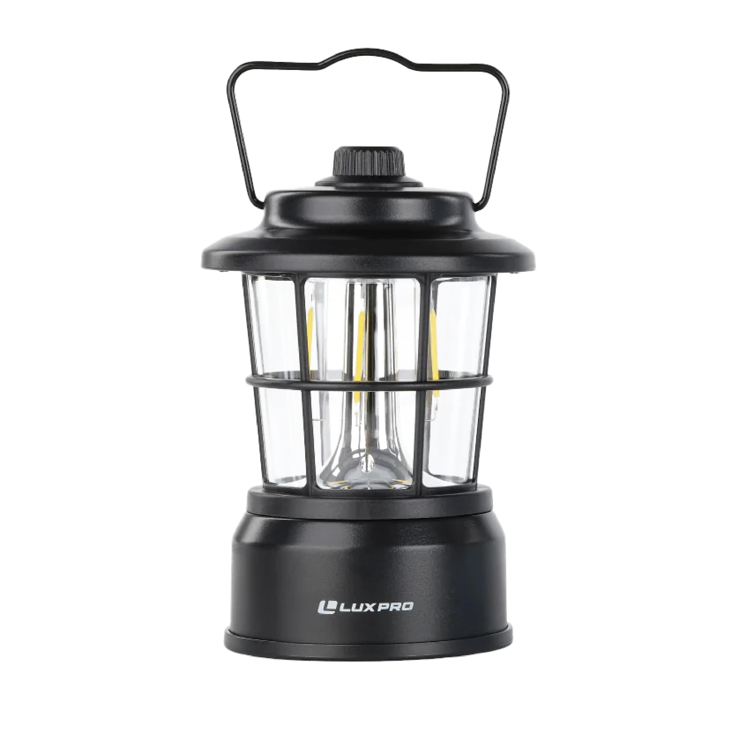 LUXPRO LED Lantern LP1535 - 265 Lumen, Battery-Powered, Black, 1-Pack, Metal