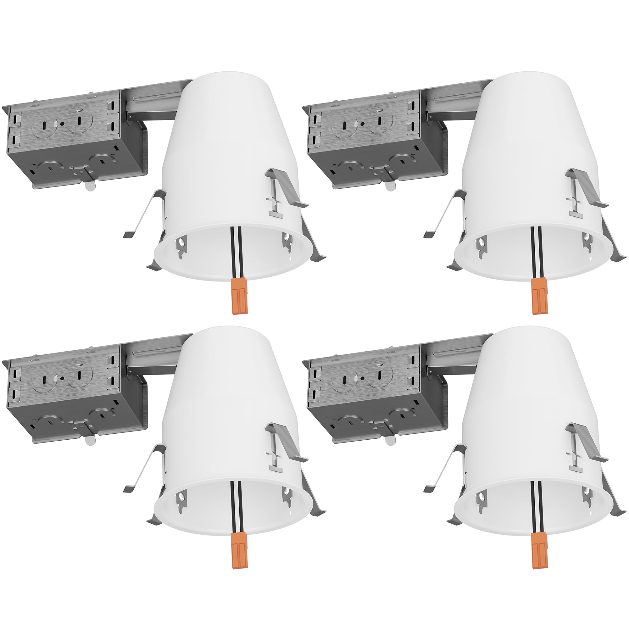 Sunco Can Lights For Ceiling 4 Inch Remodel Recessed Lighting Housing 120-277V Tp24 Connector Included Air Tight Steel Can Easy Install, Ic Rated, Ul Listed 4 Pack