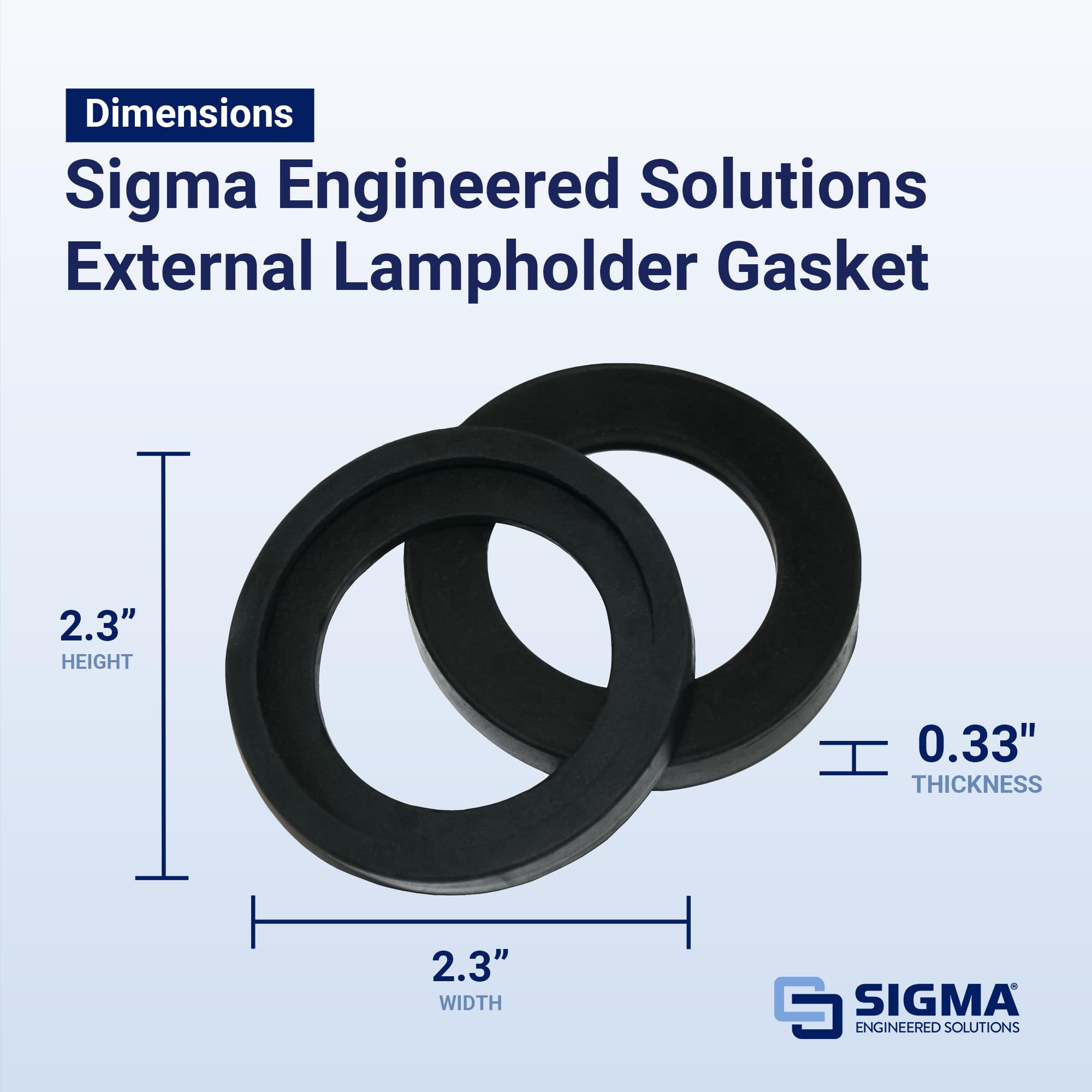 Sigma Engineered Solutions 14004 External Lampholder Gasket, Black, 2-Pack