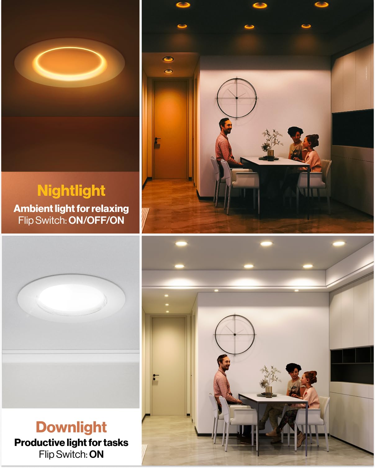 Sunco 12 Pack 6 Inch Led Recessed Lighting Retrofit With Night Light, 2700K/3000K/4000K/5000K/6000K Selectable, Dimmable Can Lights, 12W, 1000Lm, Damp Rated, Retrofit Installation - Etl