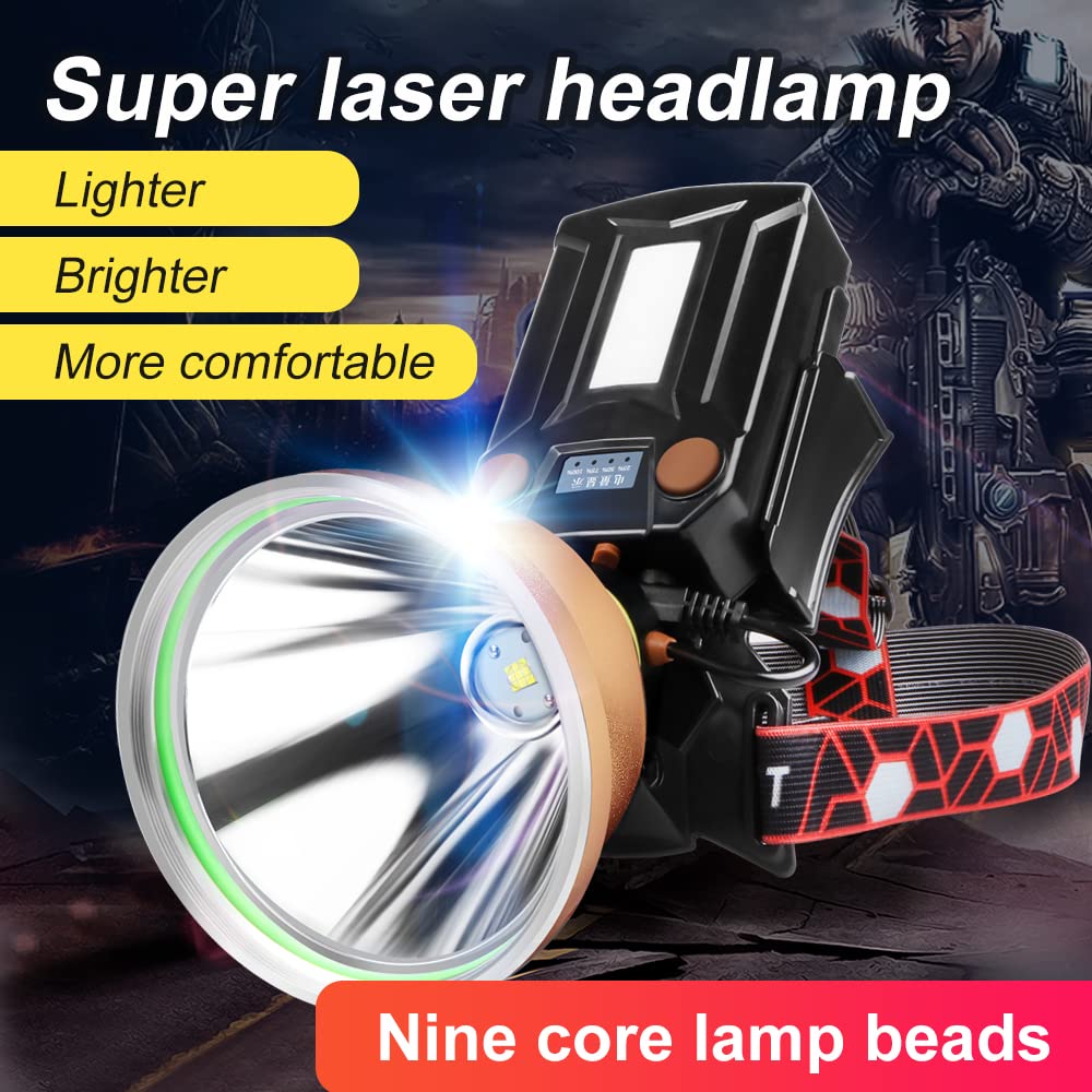 PINSAI Coon Hunting Lights - G500 20W LED Headlamp, Rechargeable, Waterproof, Red, Portable Flashlight for Fishing & Camping