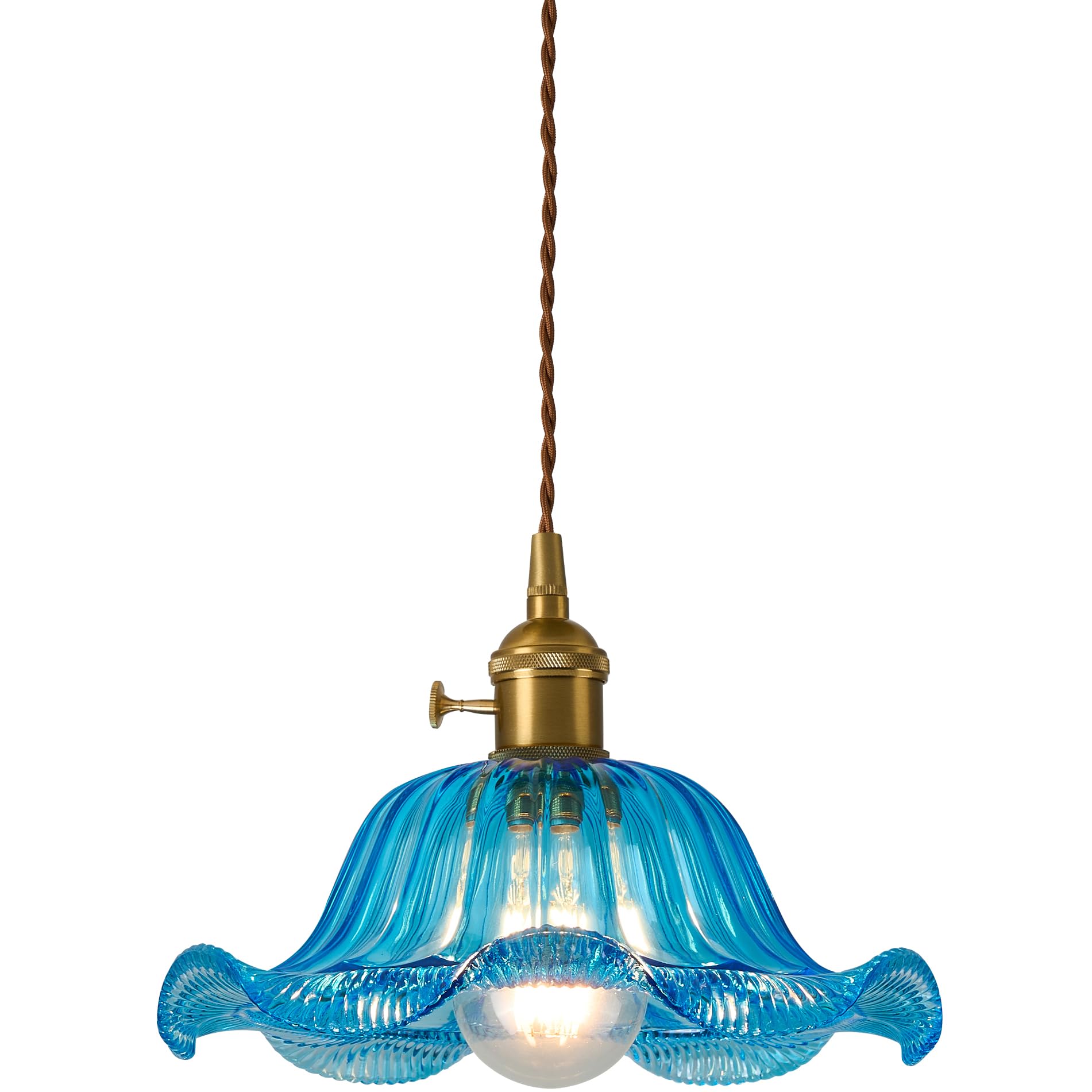Curreyfols Vintage Small Chandelier Glass Pendant Light Fixture,Mini Blue Hanging Light,Farmhouse Modern Pendant Light Over Sink