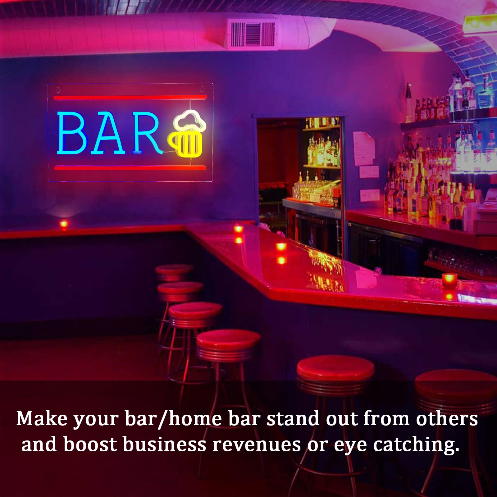 Bar Neon Sign, Beer Led Neon Light For Wall Decor, Usb Powered Neon Bar Signs, Acrylic Bar Neon Lights For Man Cave, Bedroom, Home Bar, Store, Club, Bistro, Party, Christmas