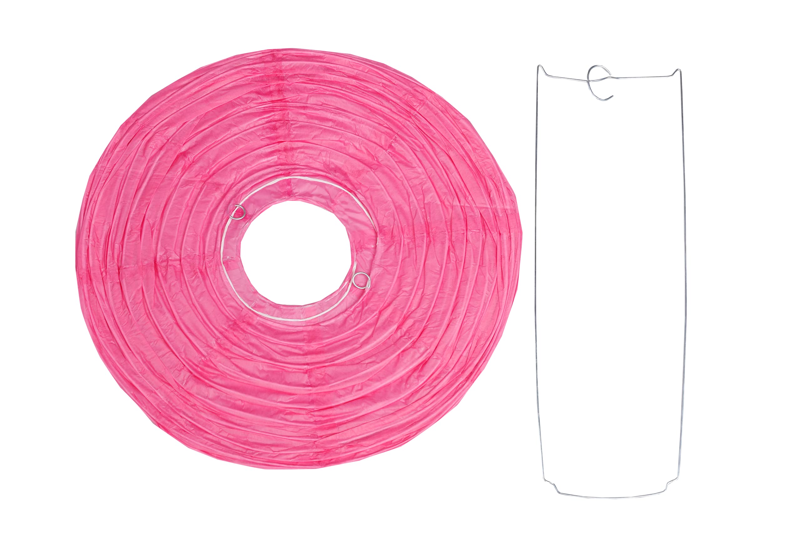 Pack Of 3 Round Paper Lanterns Lamp Wedding Birthday Party Decoration (Hot Pink, 14''/35Cm)