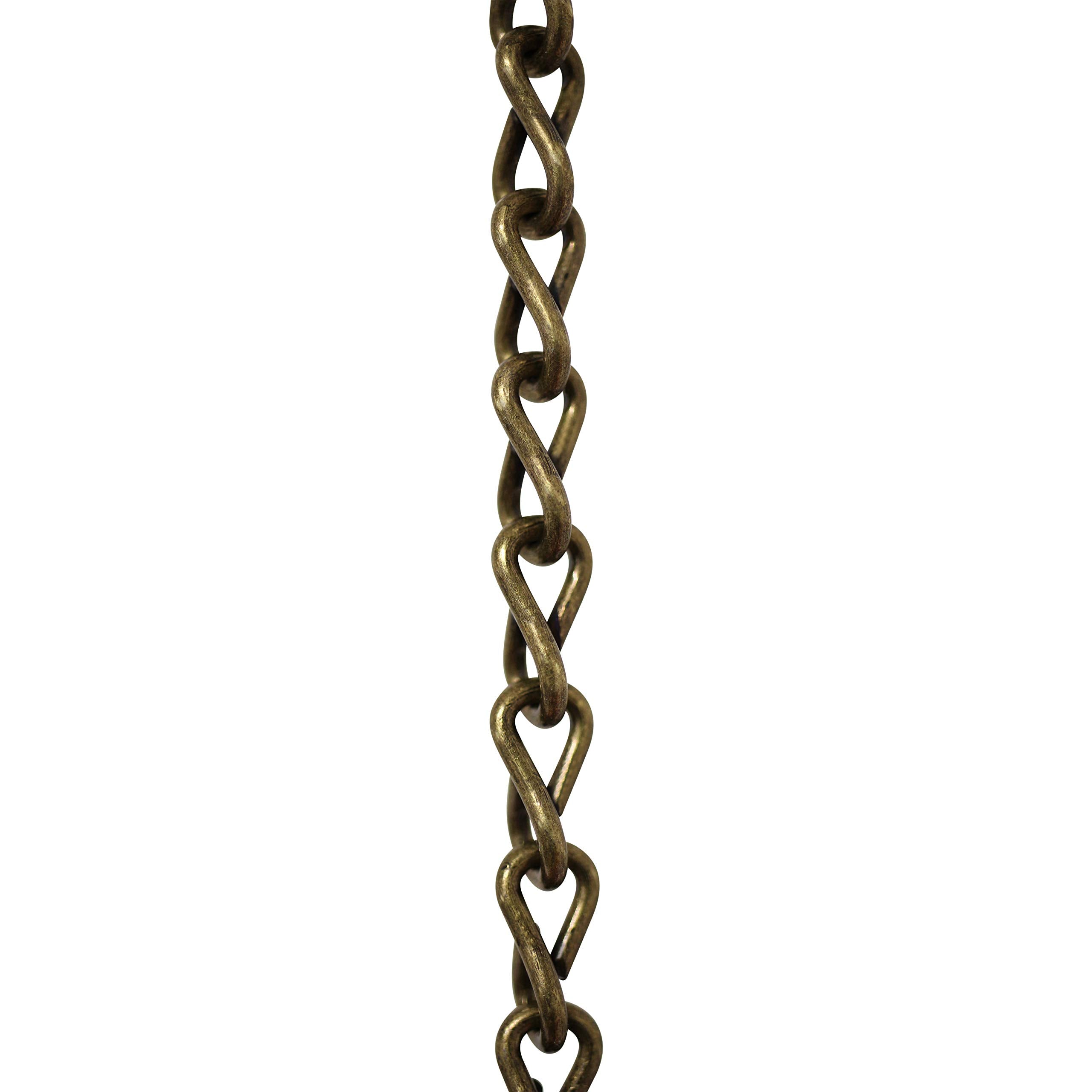RCH Hardware Steel Basket Chain, Alloy Steel, 3 Feet, Antique Brass, Model CH-S51-16-AB-3