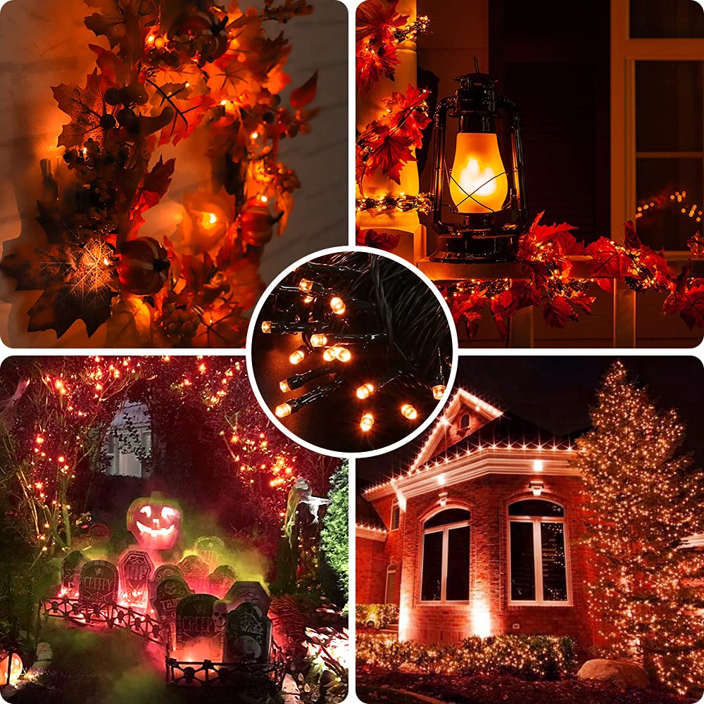 Amyhomie 300Led Orange Christmas String Lights With Ul Certified, Waterproof Christmas Lights Outdoor Indoor Fall Decor Fairy St
