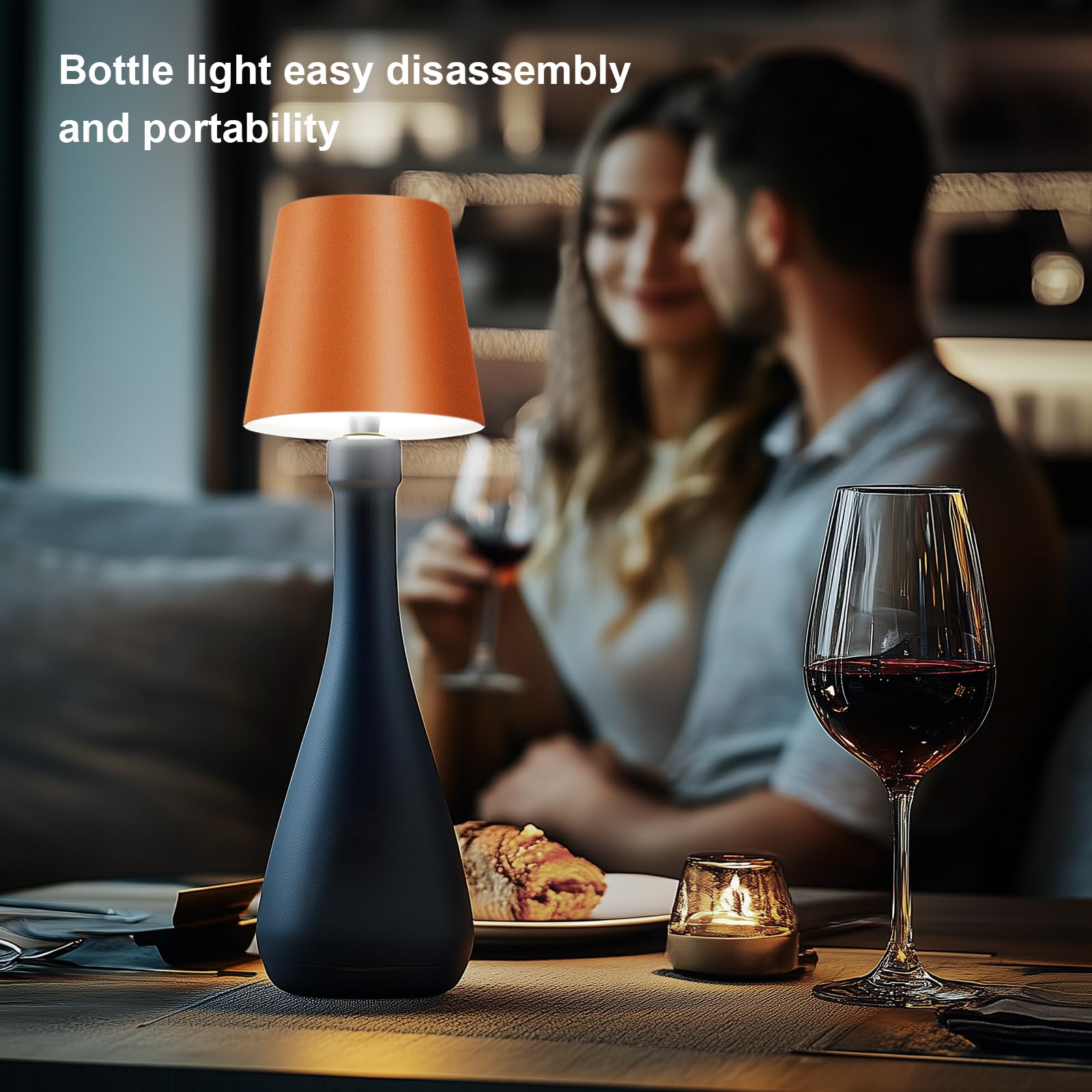 Soudfk Wireless Bottle Lamp, 2025 New 3 Color Rechargeable Wine Bottle Lights For Bars Restaurants (Bronze, 1Pc)