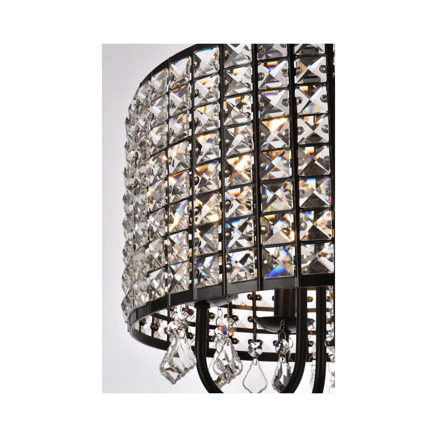 Living District Elise 4-Light Transitional Style Metal Flush Mount in Black