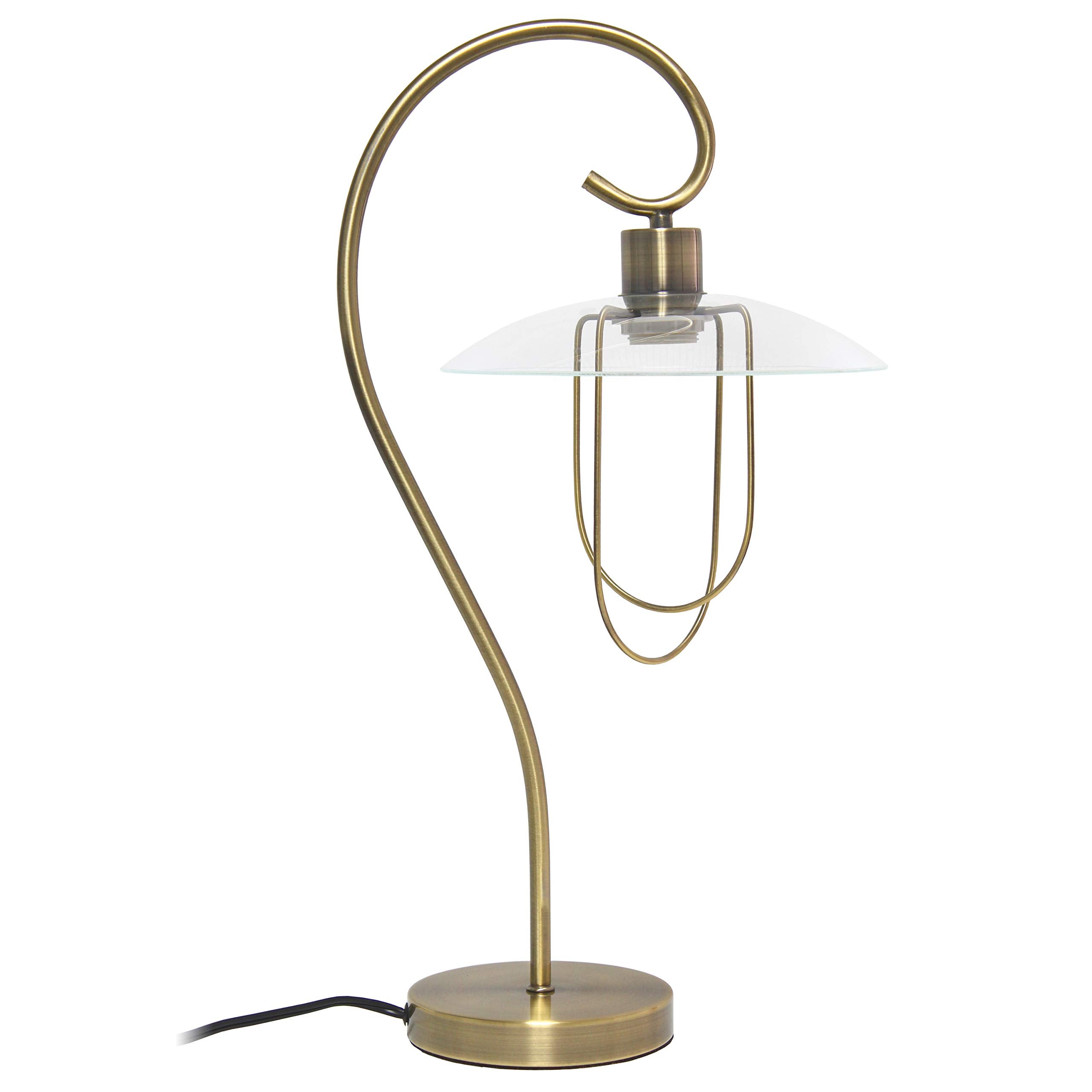 Simple Designs Lt1086-Abs Modern Metal Table Lamp, Antique Brass Finish, Iron Construction