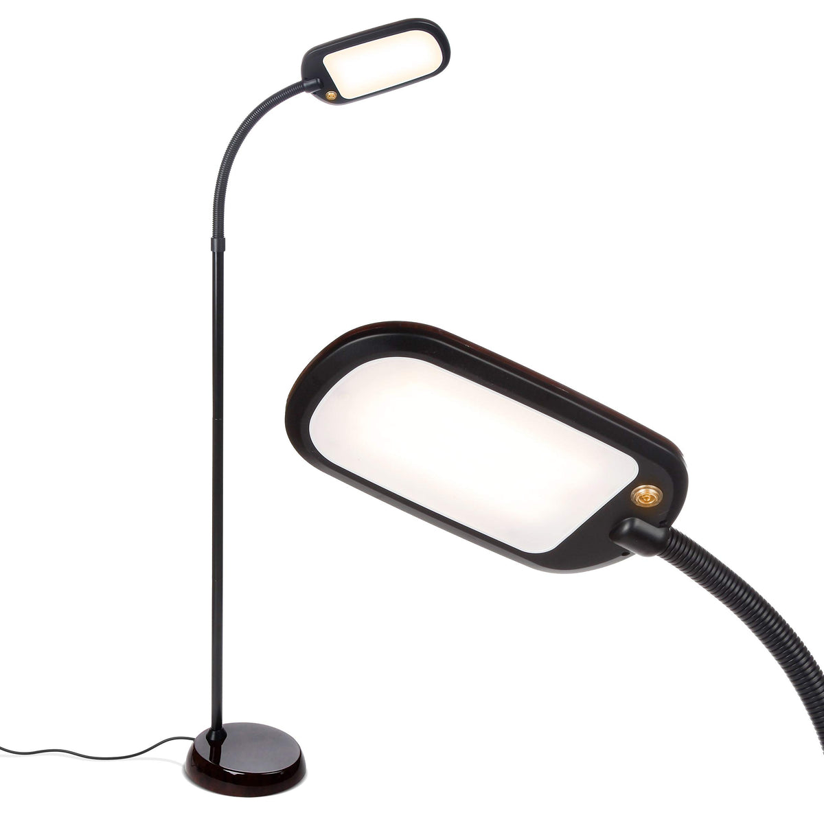Brightech Litespan Slim Led Floor Reading Lamp - Modern Tall Lamp With Adjustable Gooseneck For Living Rooms & Offices - Dimmabl