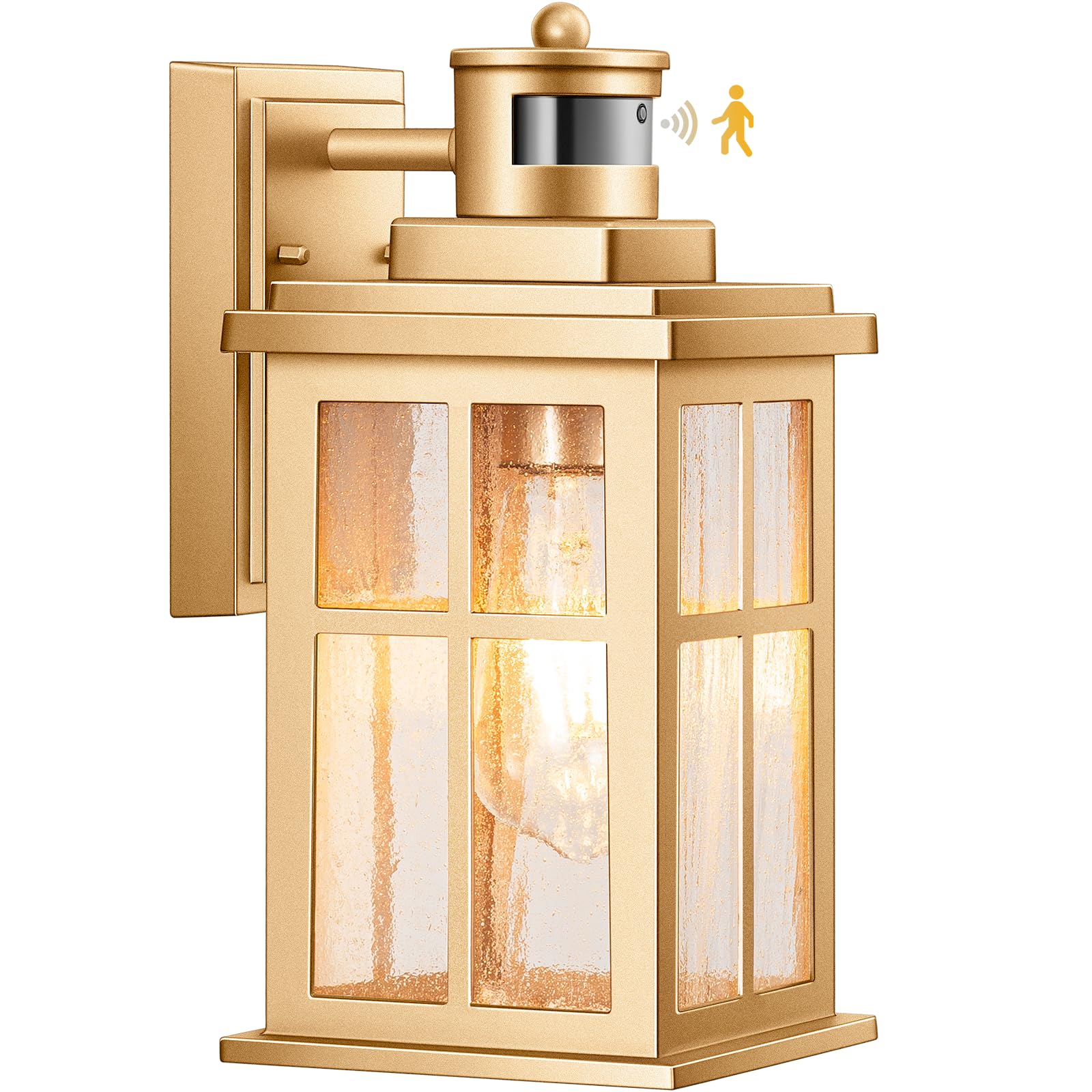 VIANIS Motion Sensor Porch Lights Outdoor, Gold Dusk To Dawn Outside Light Fixtures for House, Modern Exterior Garage Lights Wal