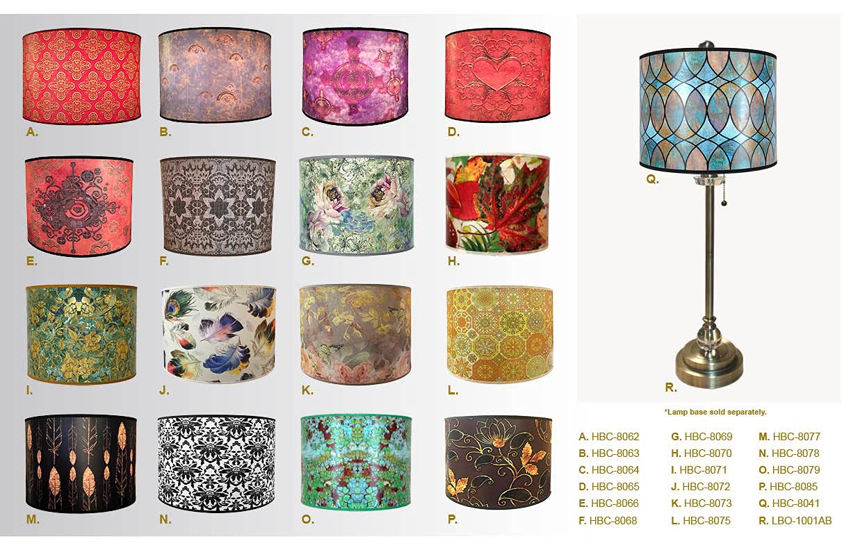 Royal Designs, Inc. Trendy Decorative Handmade Drum Shade, Made In Usa, 12In, Hbc-8041-12, Cool Hues