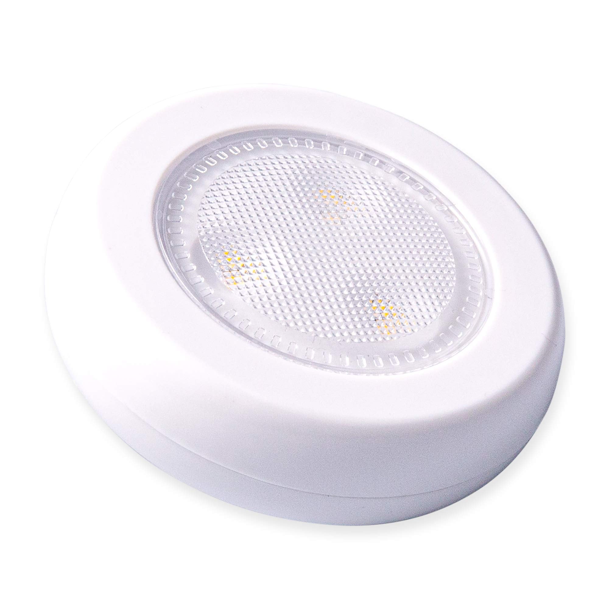 Westek Ultra-Thin LED Puck Light, 6PK with Batteries, White, Model BL-PUTN-W6, Plastic Material