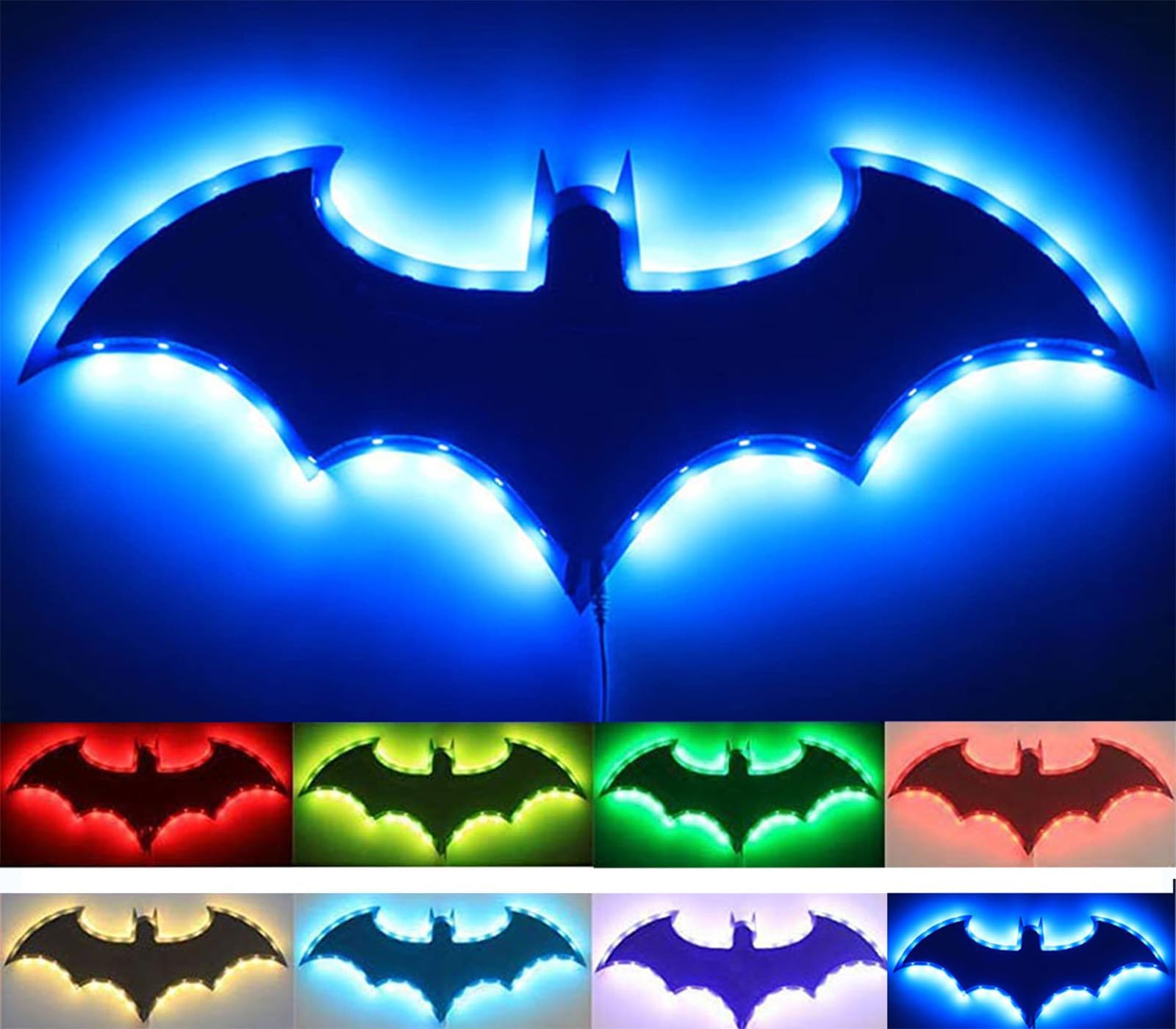 AKLOPE Superhero LED Lamp Decor Night Light with 16 Colors Remote Control Custom Natural Wall Sconce Acrylic Engraved Kids Room 