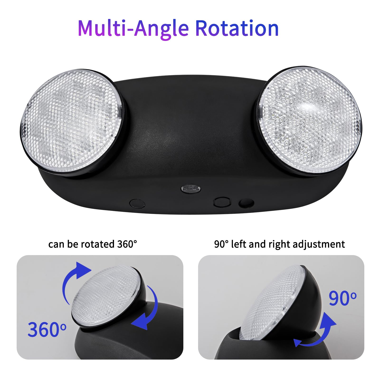 Tanlux Led Emergency Lights With Battery Backup  Commercial Emergency Light Fixtures For Business Home Power Failure Emergency Exit Sign Lighting With 1.0 Meter Plug In Cord Ac120V Input  Black