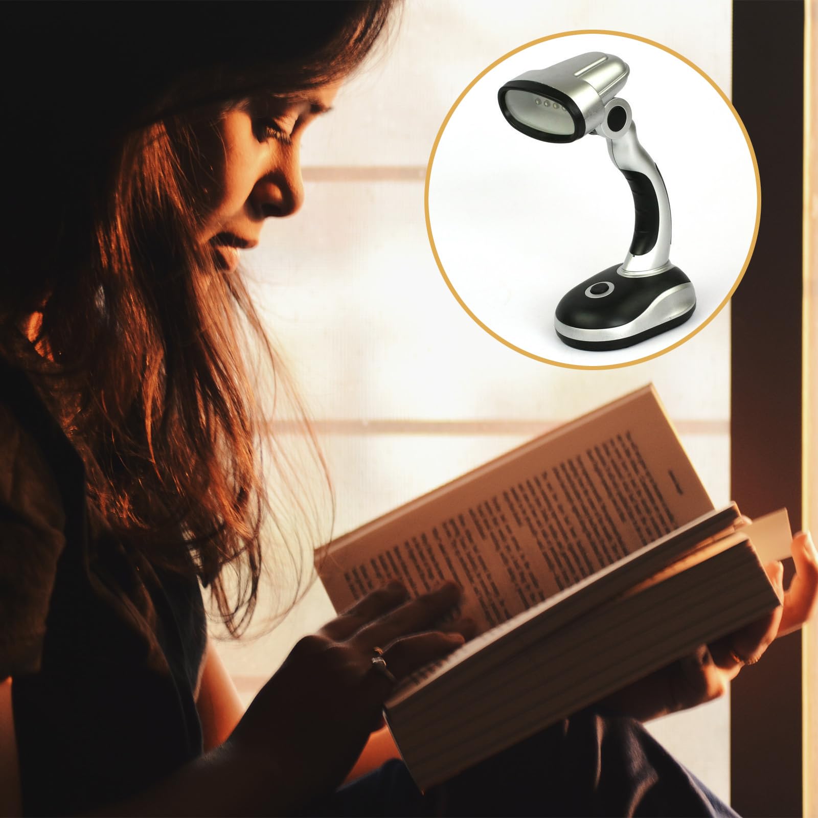 Ragyzity Led Desk Lamp  12 Led Portable Battery-Powered Table Lamp  Bedside & Camping Light  Bright Work And Reading Light For Computer  Home  Or Outdoor Use (Black Silver)