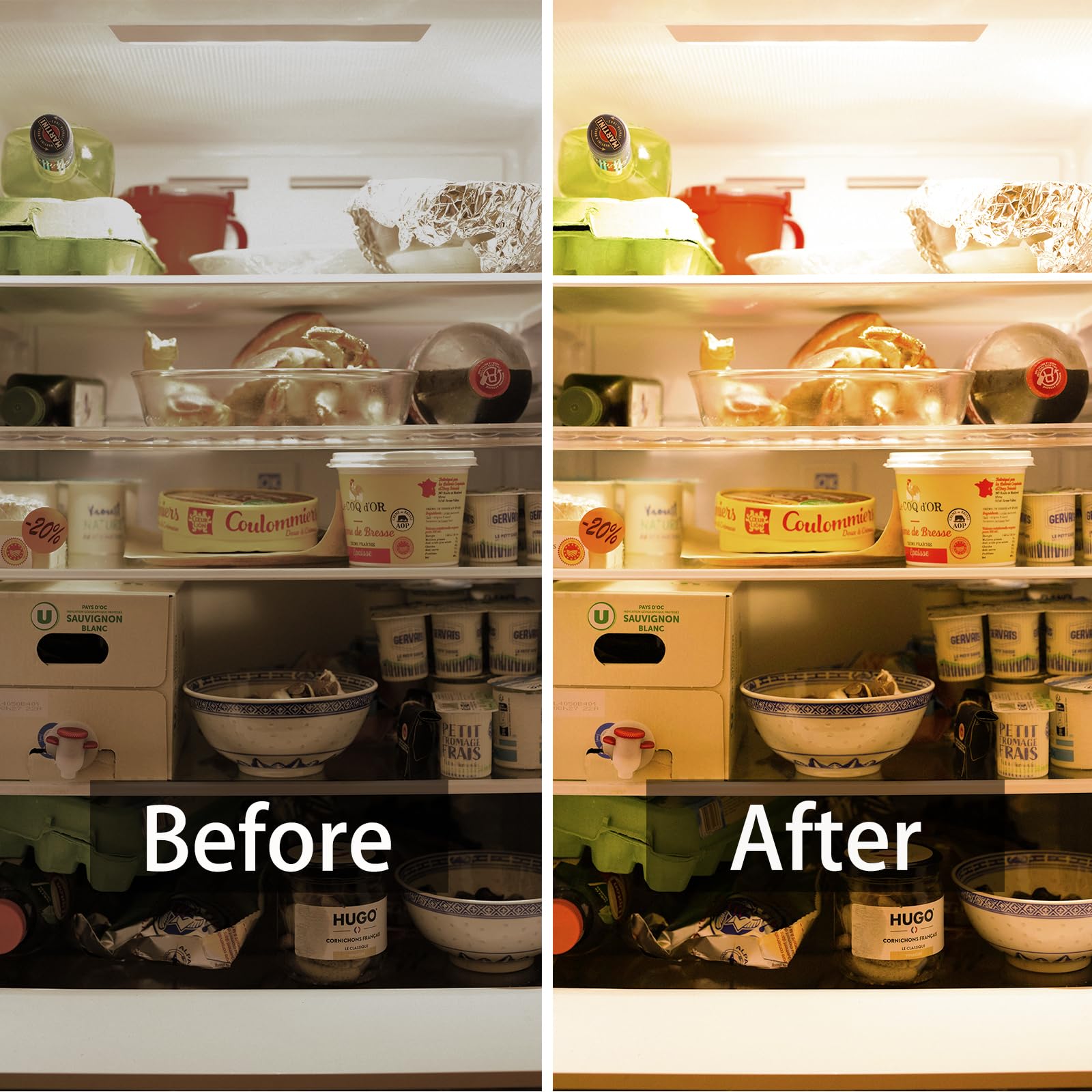 Sunshiney Led Small Light Bulb A15 Dimmable E26 Medium Base, 60W Equivalent, 600 Lm Small Refrigerator Light Bulbs, 6.5W Warm Wh