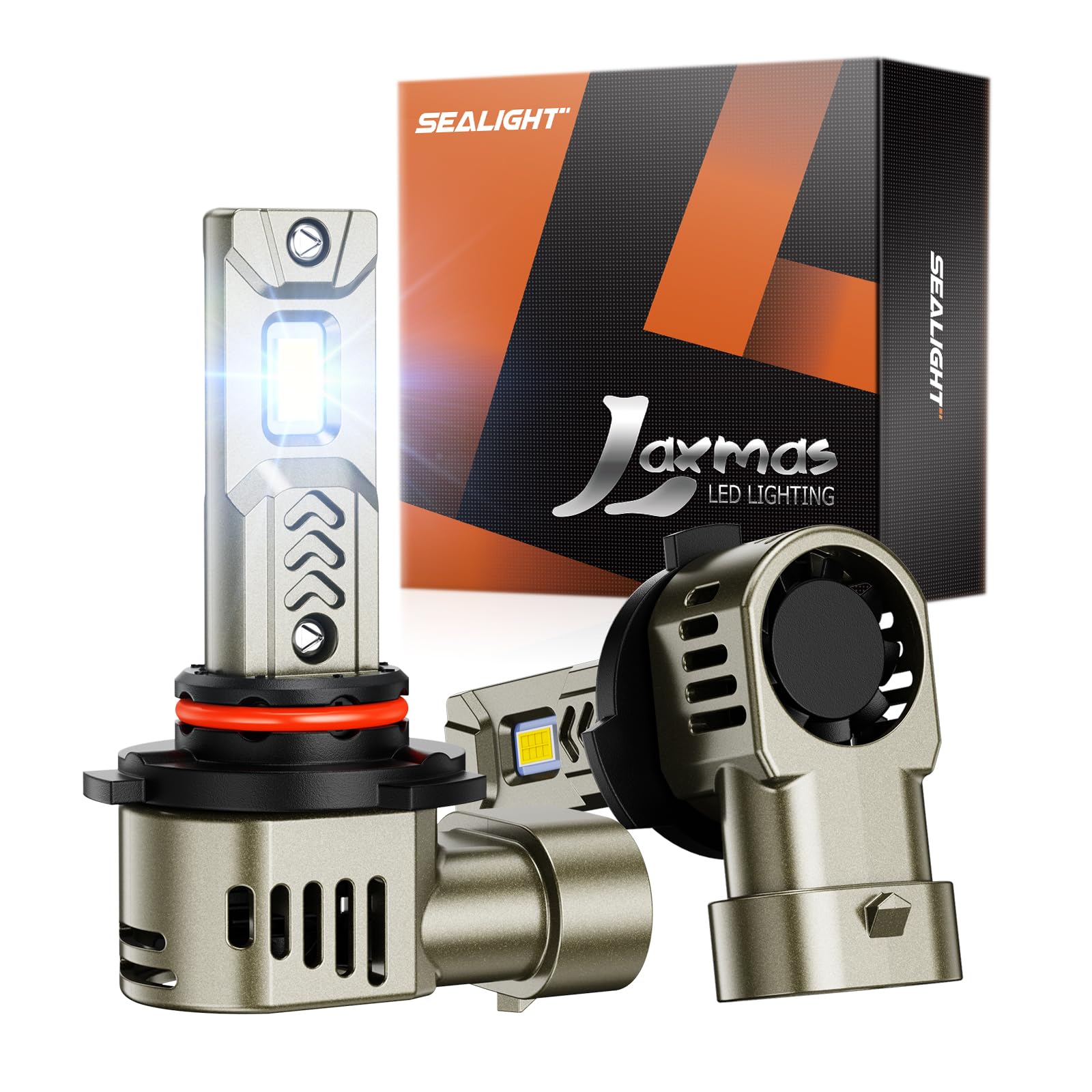 SEALIGHT 9005 HB3 Super Bright Driving Bulbs, 45,000LM, 6500K Cool White, L2S Model, Pack of 2