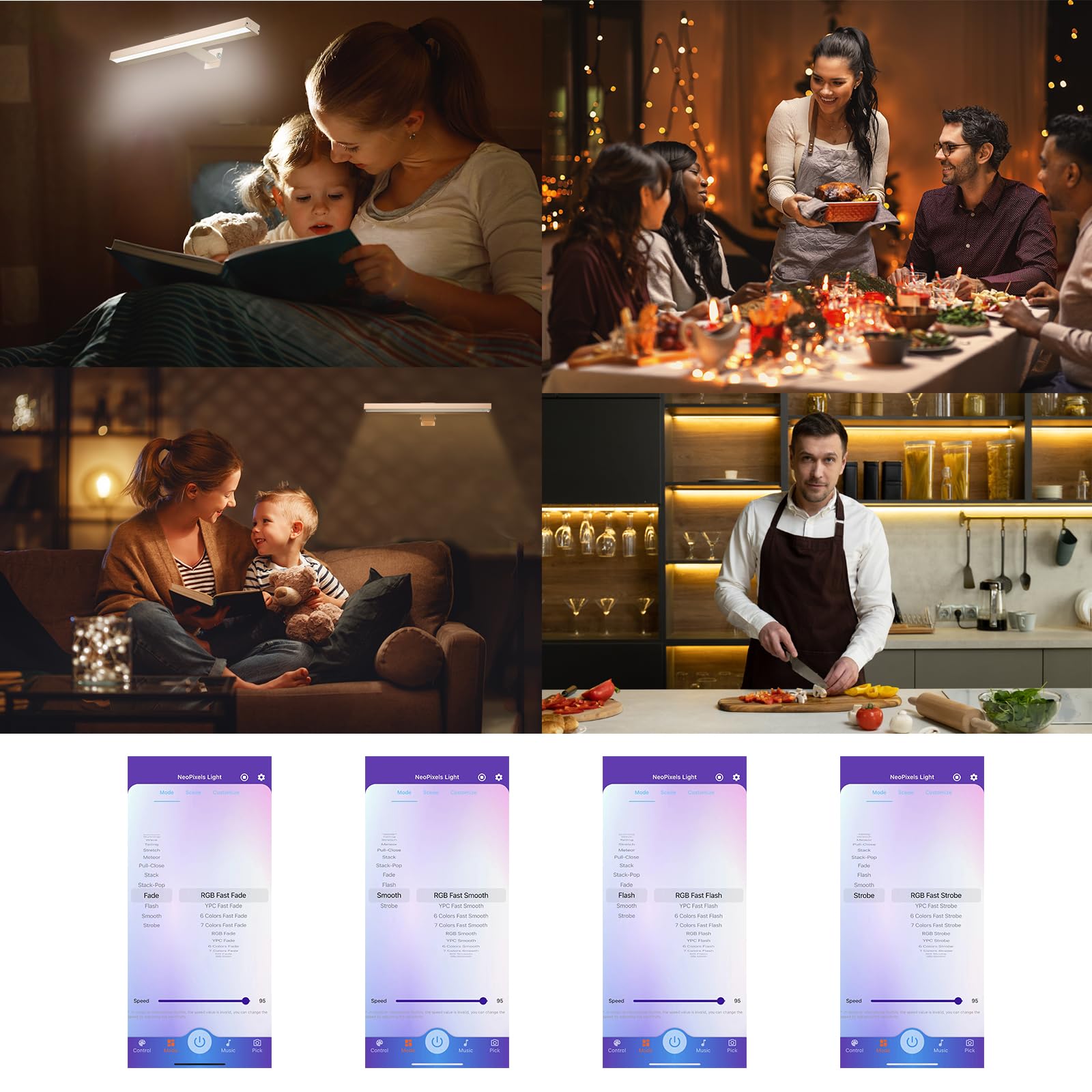 MIOBLUE LED Picture Light with App Control, 16in Battery Painting Display Lamp with APP Music Sync Dynamic Modes Artwork Light f