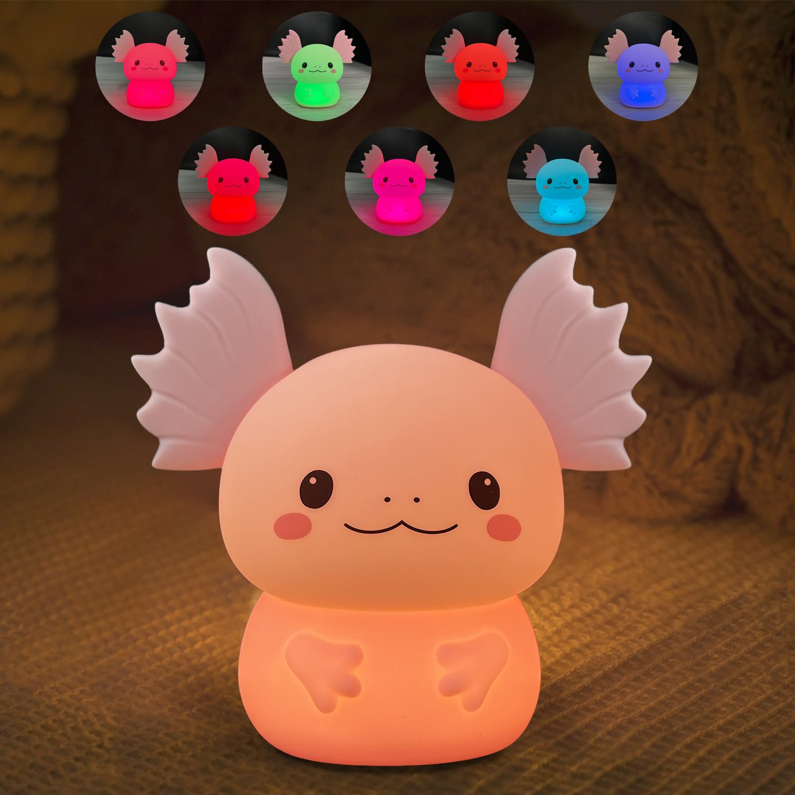 Axolotl Gifts Night Light for Kids, Cute Silicone Nursery Axolotl Lamp for Baby and Toddler, Animals NightLight for Boys and Gir