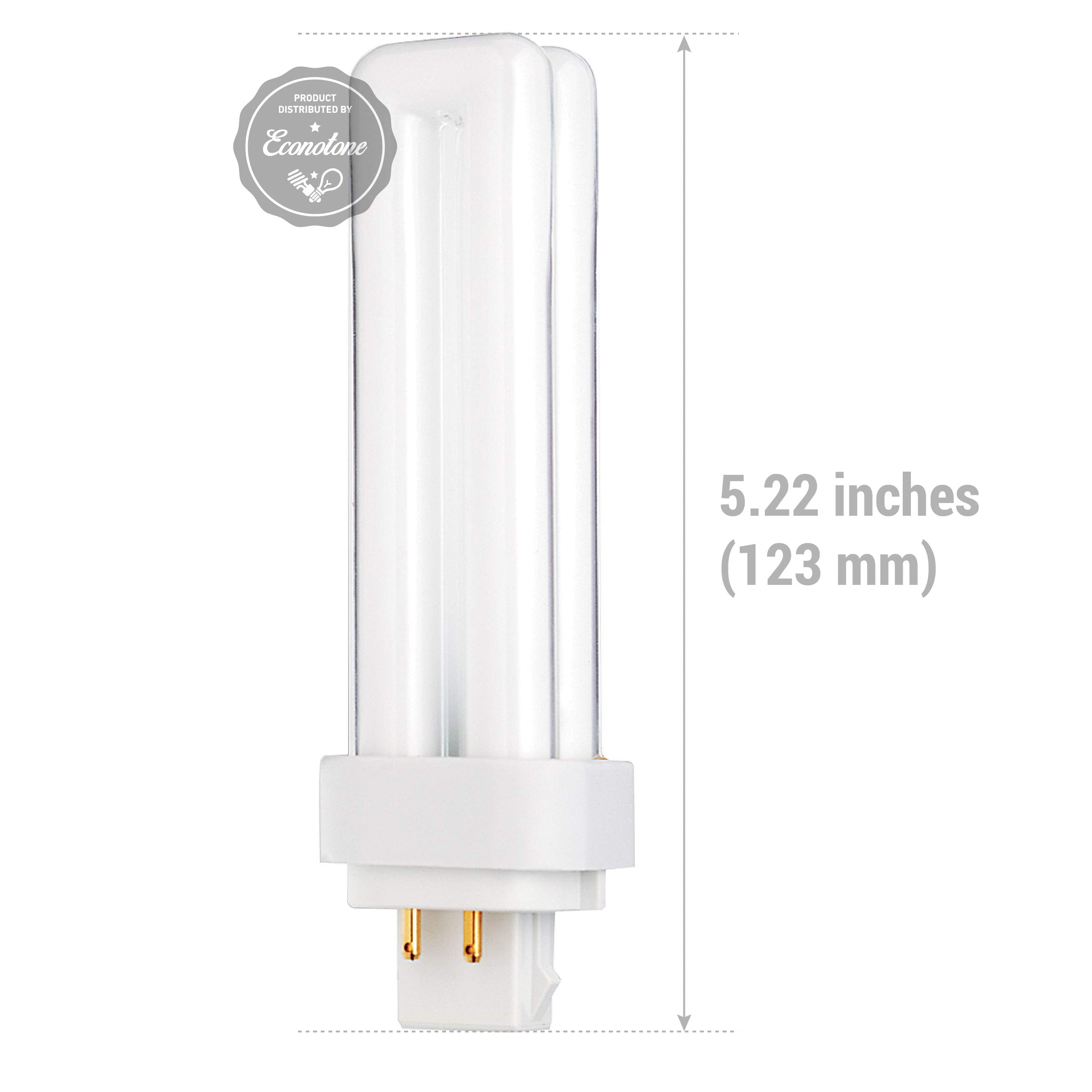 Kor (Pack Of 4) 13 Watt Double Tube - G24Q-1 (4 Pin) Base - 3500K Soft White - Cfl Light Bulb. Replaces Sylvania 20671 Cf13Dd/E/