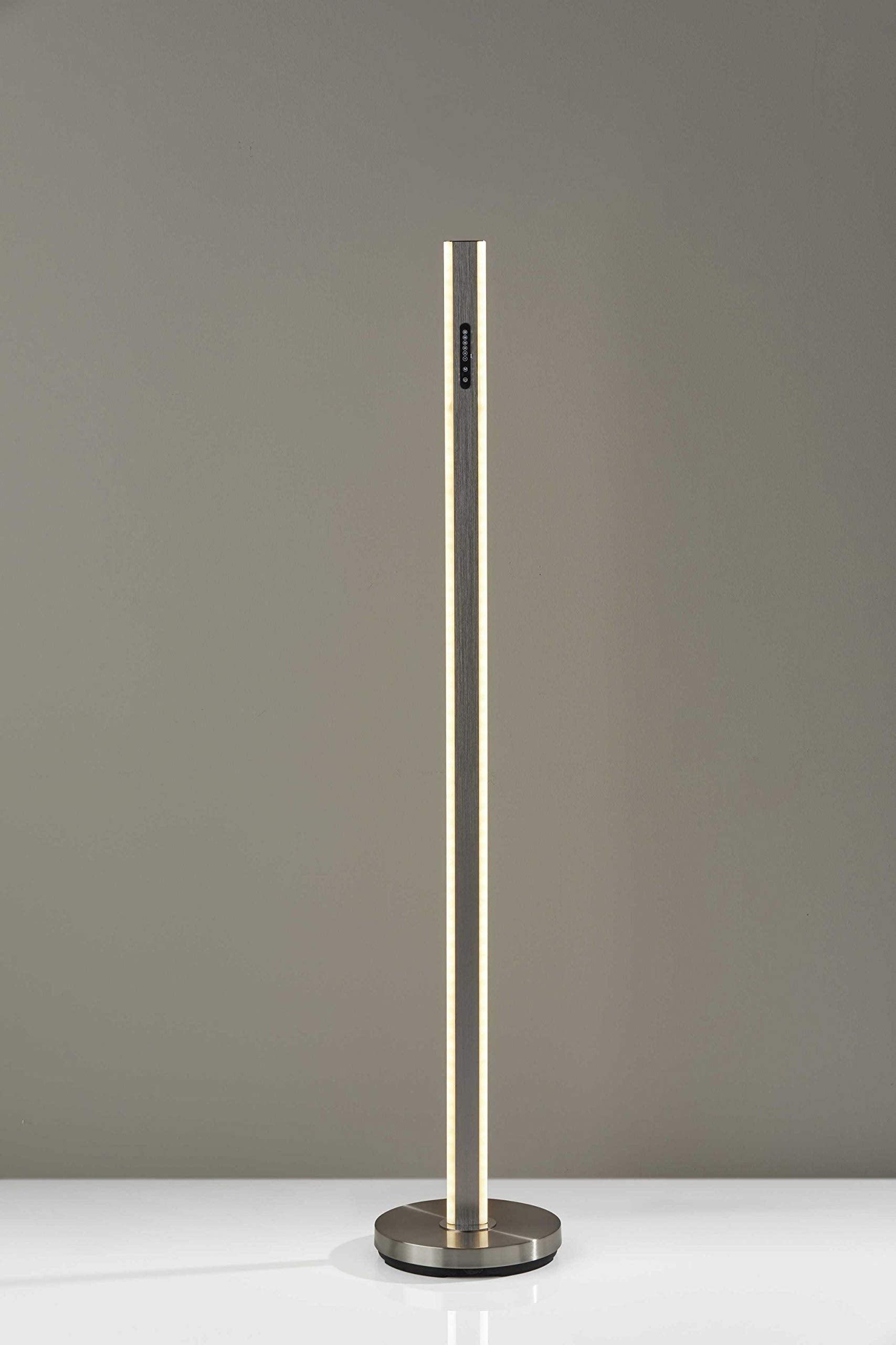 HomeRoots Five Color Glow Stick Floor Lamp, Brushed Steel, Metal Construction