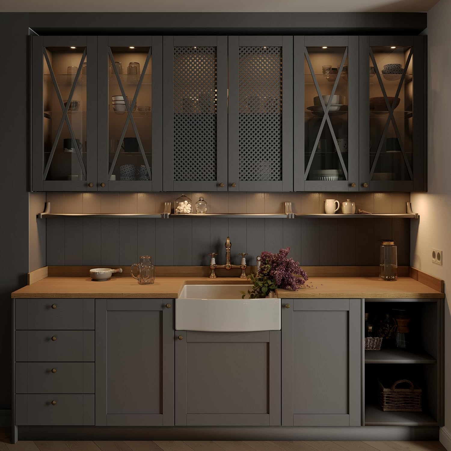 GETINLIGHT Dimmable LED Puck Lights Kit, 3000K, Black, 6-Pucks, Plug-in Installation, Model IN-0102-6-BK