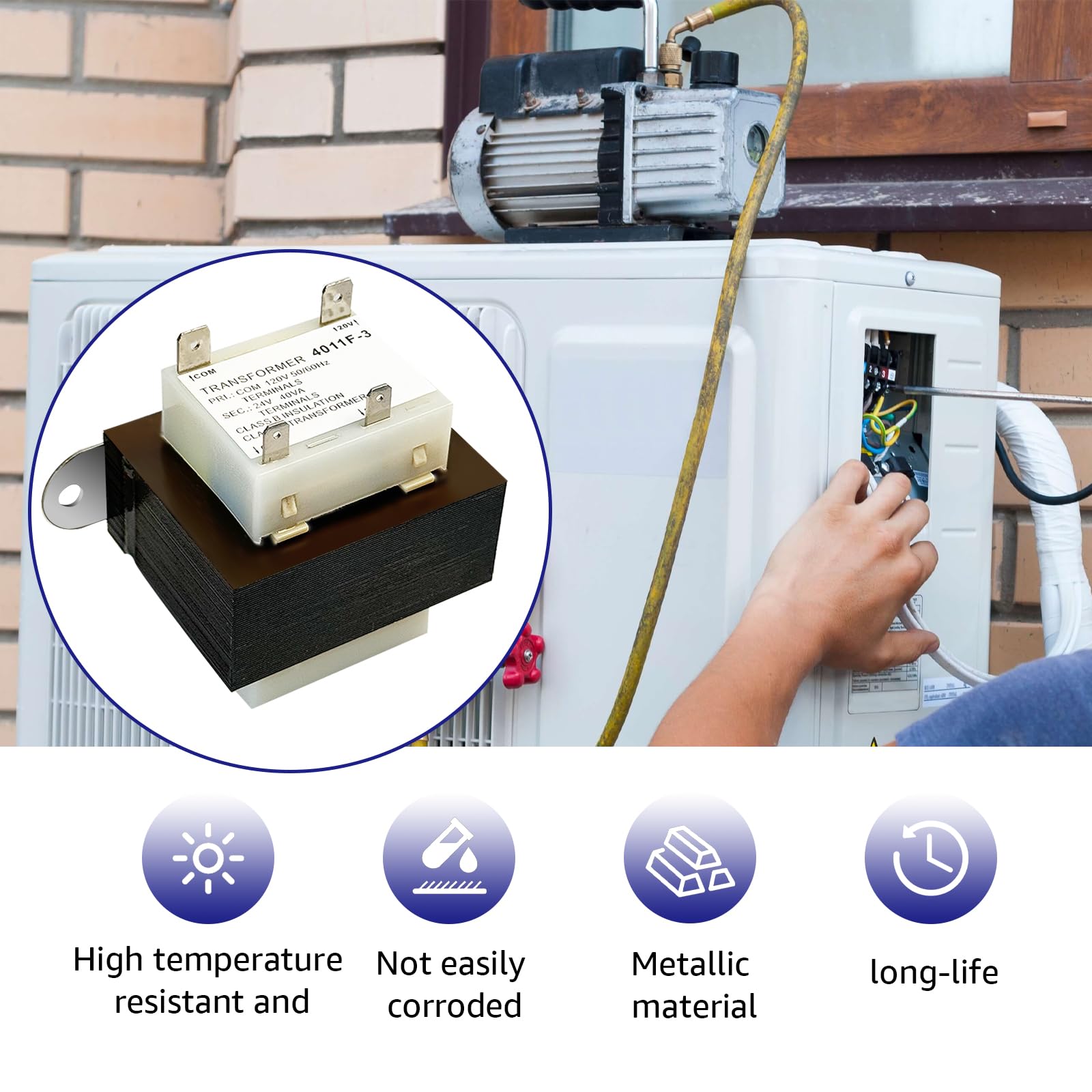 Lusperi 120V To 24V Trr01729 Hvac Furnace Transformer, Compatible With Trane Furnace Transformer, Replaces Trr-1729 Trr1729 Trr-