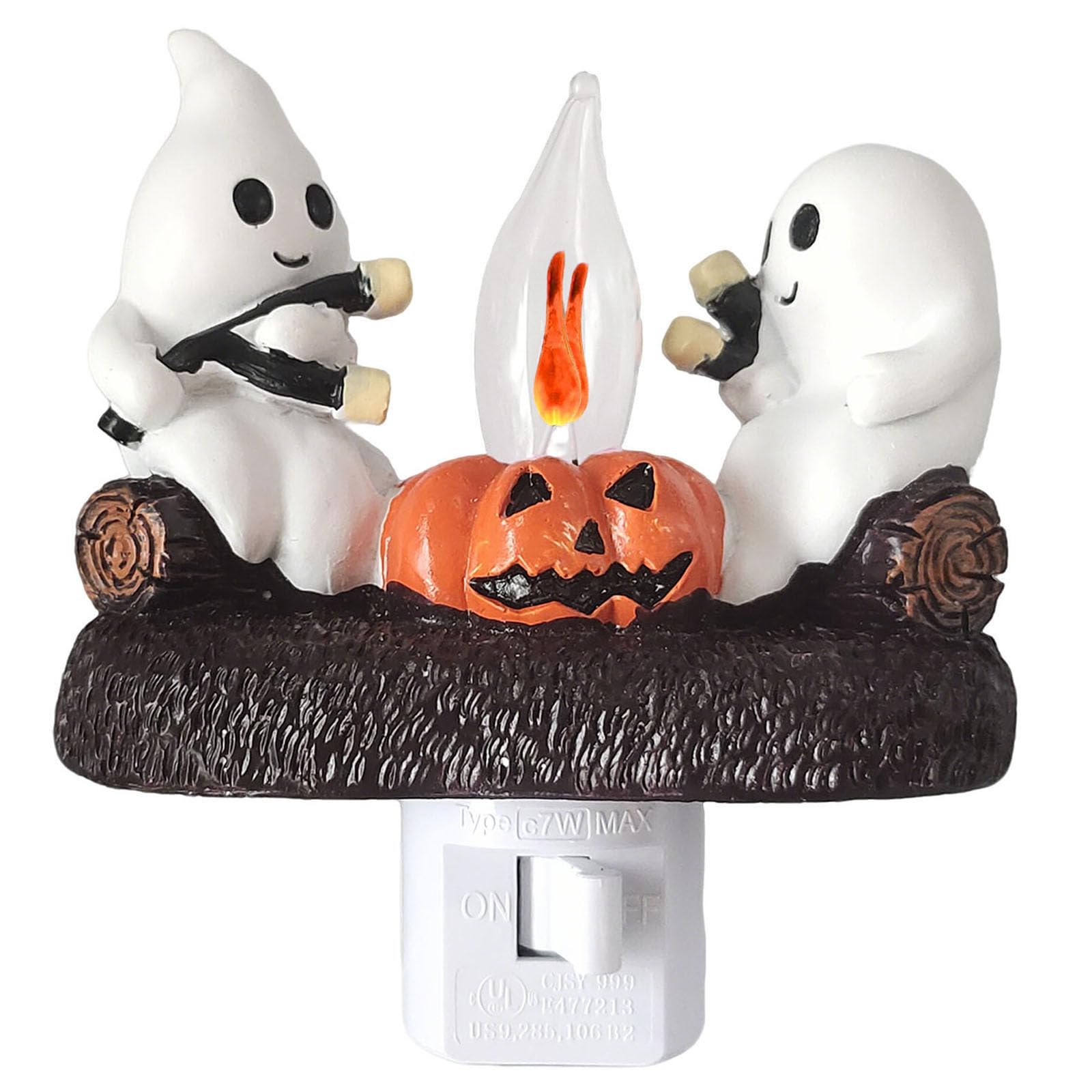 Nenkarn Ghost Campfire Flickering Nightlight, Halloween Night Light, LED Campfire Night Lights Funny Halloween Decor