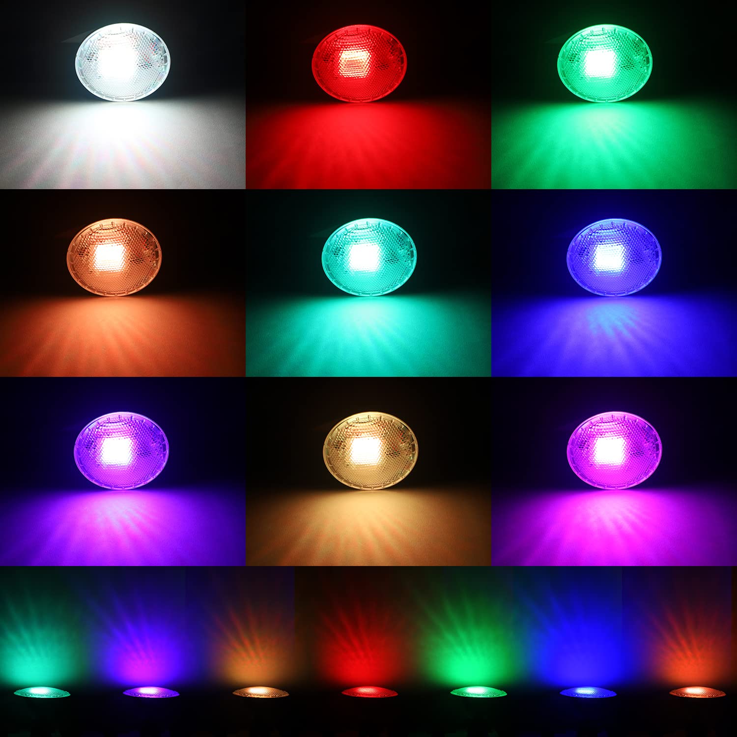Familite 30W PAR30 RGB LED Flood Light, Dimmable, Waterproof, 2 Count, Silver, Model FLPAR3002