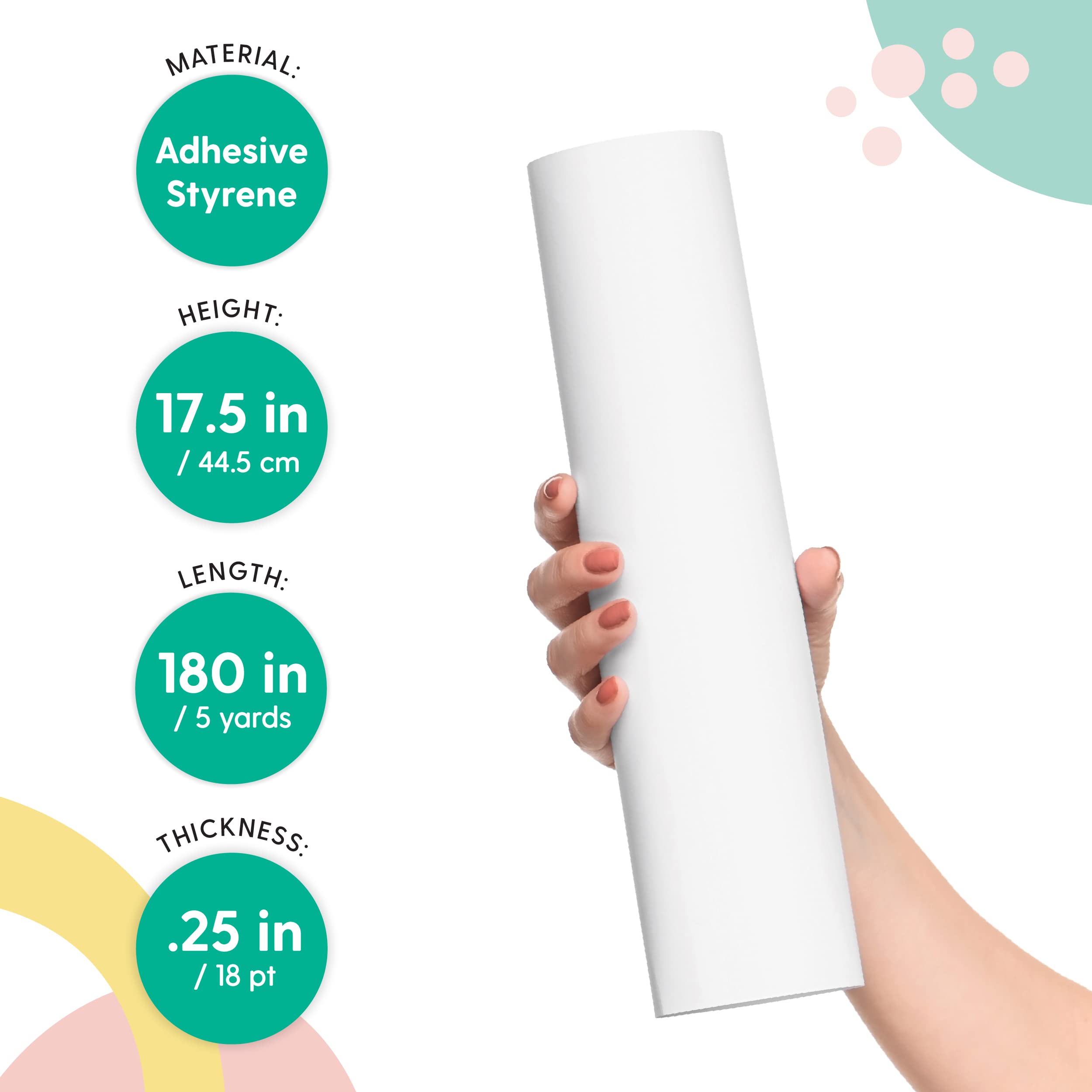 I Like That Lamp Styrene Sheet For Lampshade (17.5 Height X 180 Length) - Adhesive Roll For Diy Round Drum Lamp Shade - Repair Damaged Shades - Make A New Lampshade - Compatible With All Materials