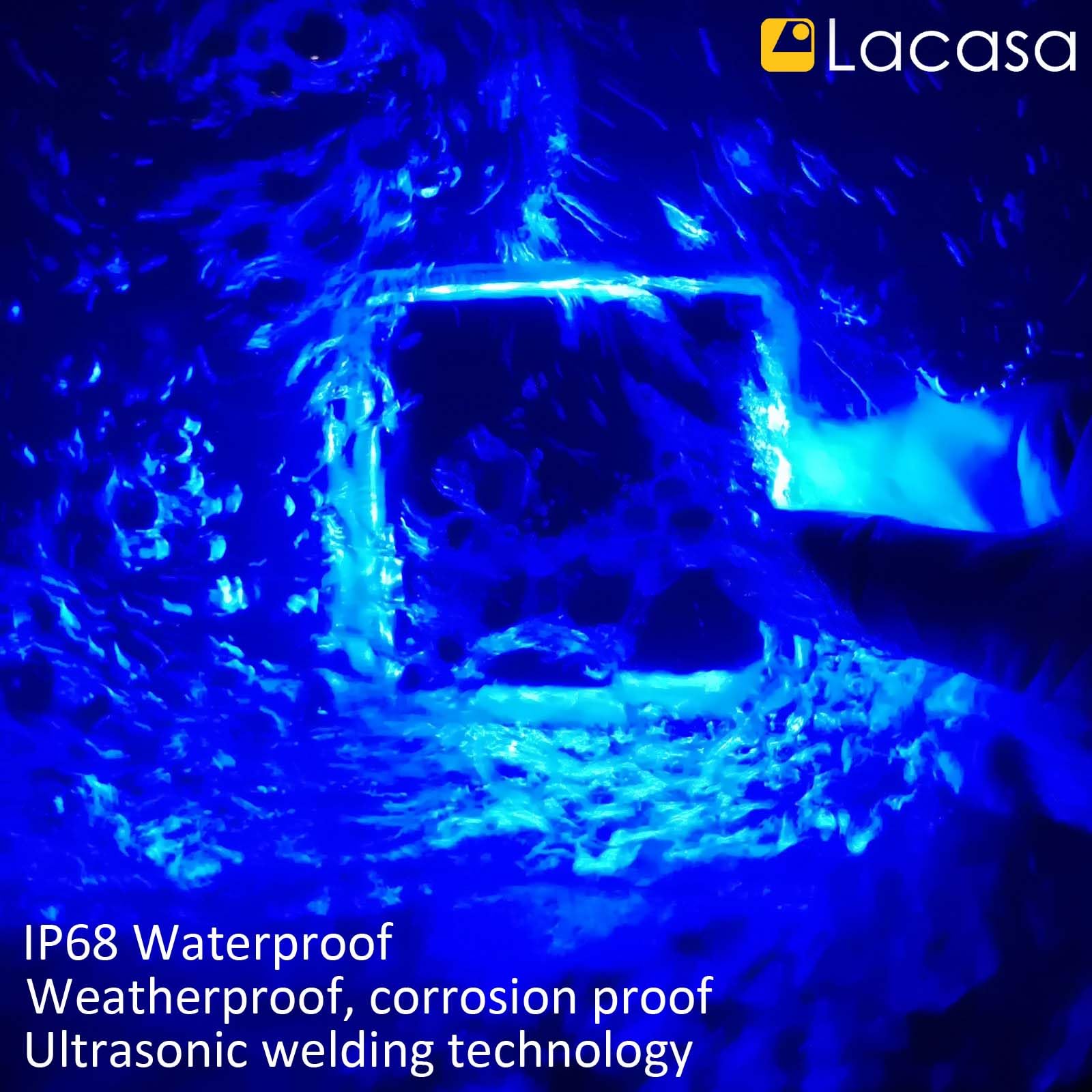 Lacasa 4-Pack Solar Dock Lights Marine, Blue Solar Driveway Lights Outdoor Led Garden Deck Step Lights Solar Powered, Dusk To Da