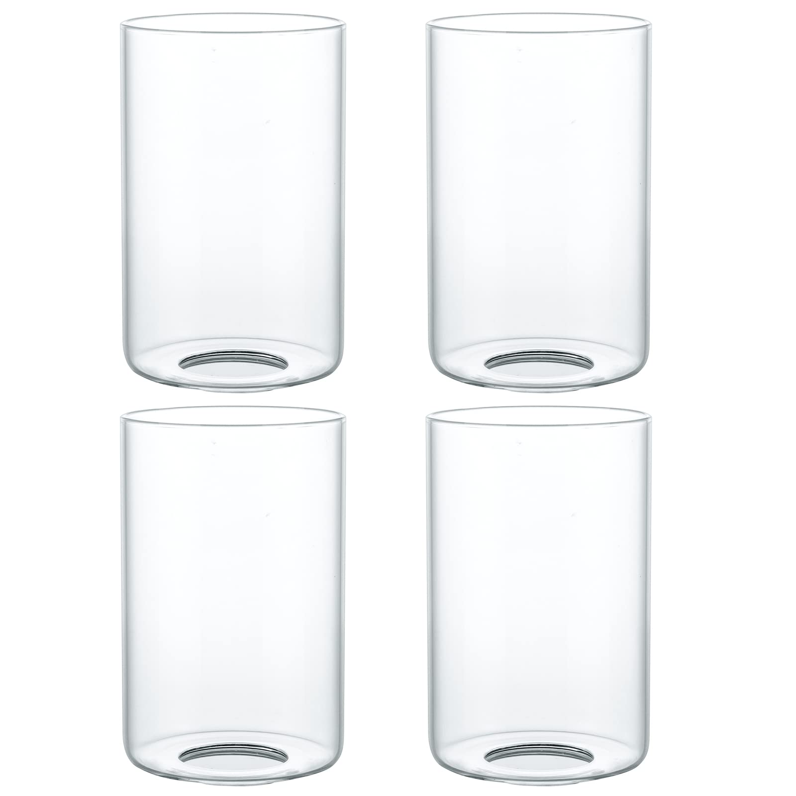 Skelang Clear Glass Lamp Shade - Cylindrical Light Cover for Chandelier & Vanity - Set of 4