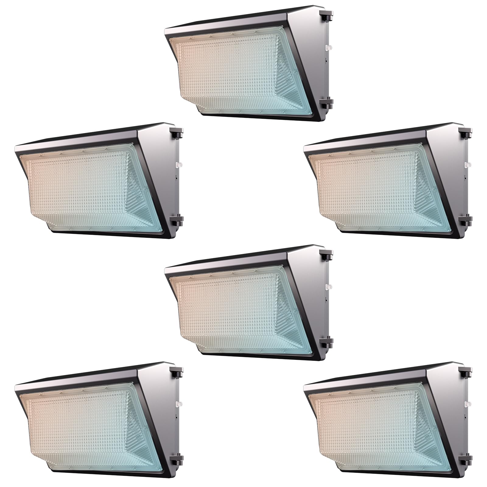 Lightdot 6Pack 150W LED Wall Pack Lights, 3CCT Selectable (3000K/4000K/5000K), 100-277v Dusk to Dawn with Photocell 22500Lm 5000